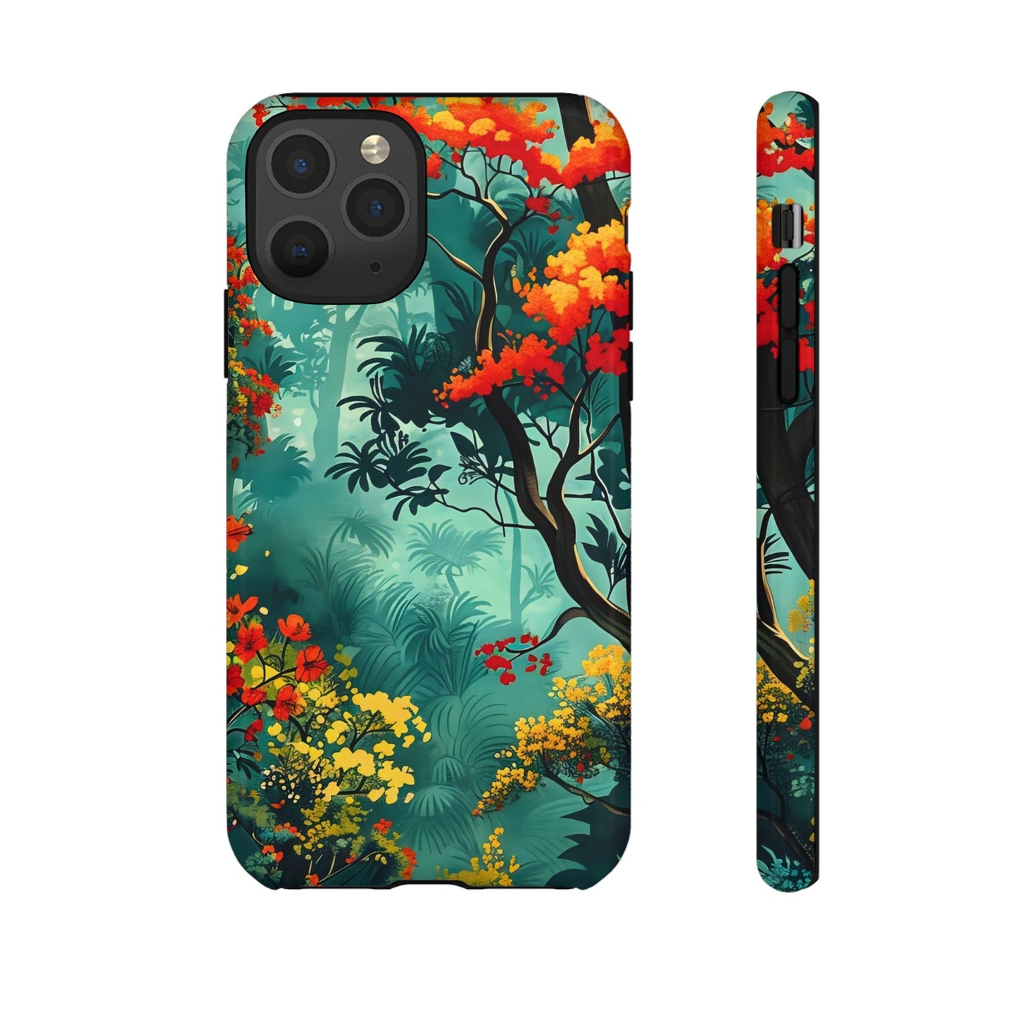 Tough Cases - Vibrant Forest Phone Case, Nature Lover Gift, Outdoor Adventure Accessory, Eco-Friendly Tech Cover, Floral Protection Skin