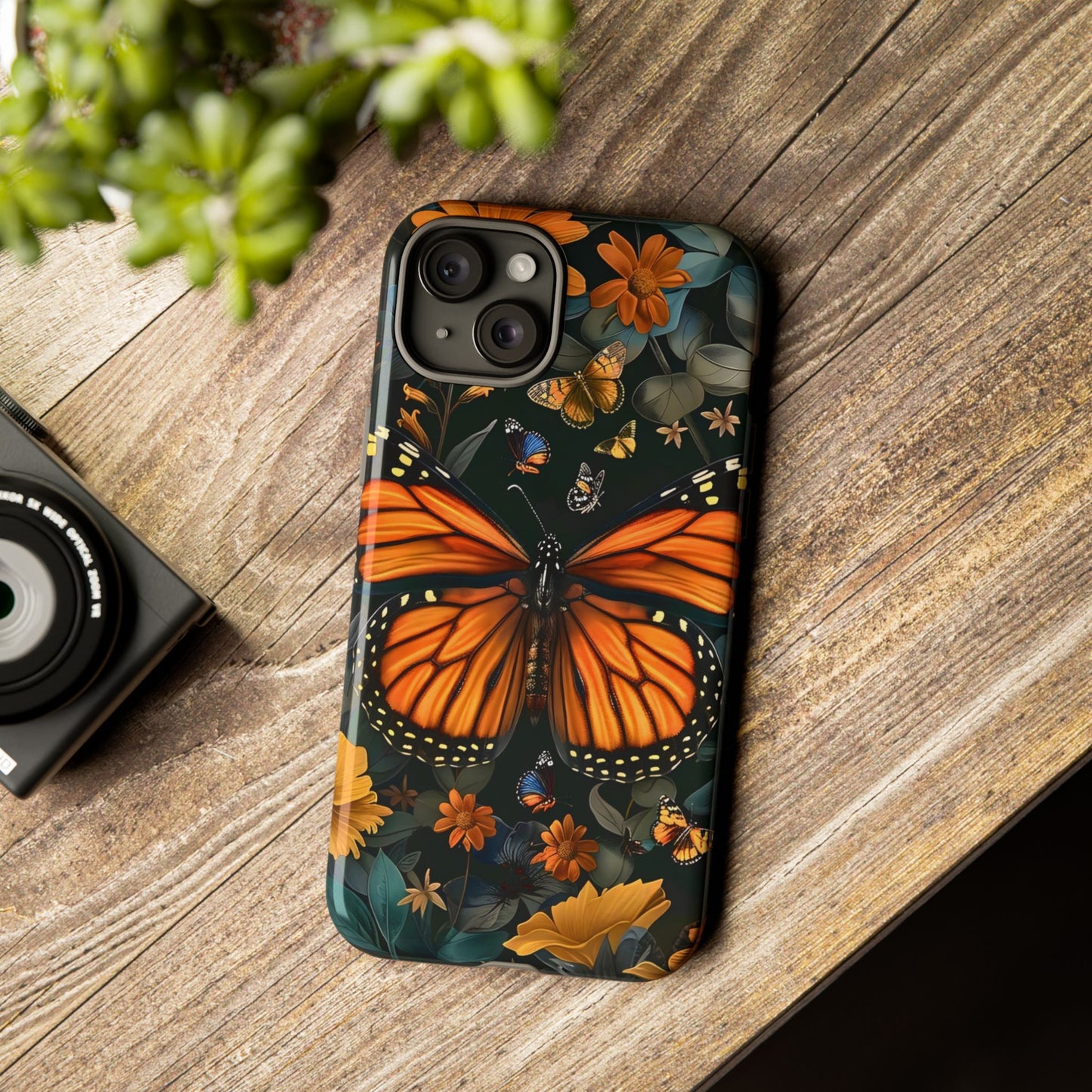 Monarch Butterfly Phone Case, Tough Cases, Nature Lover Gift, Floral Mobile Cover, Eco-Friendly Phone Accessory, Butterfly Design