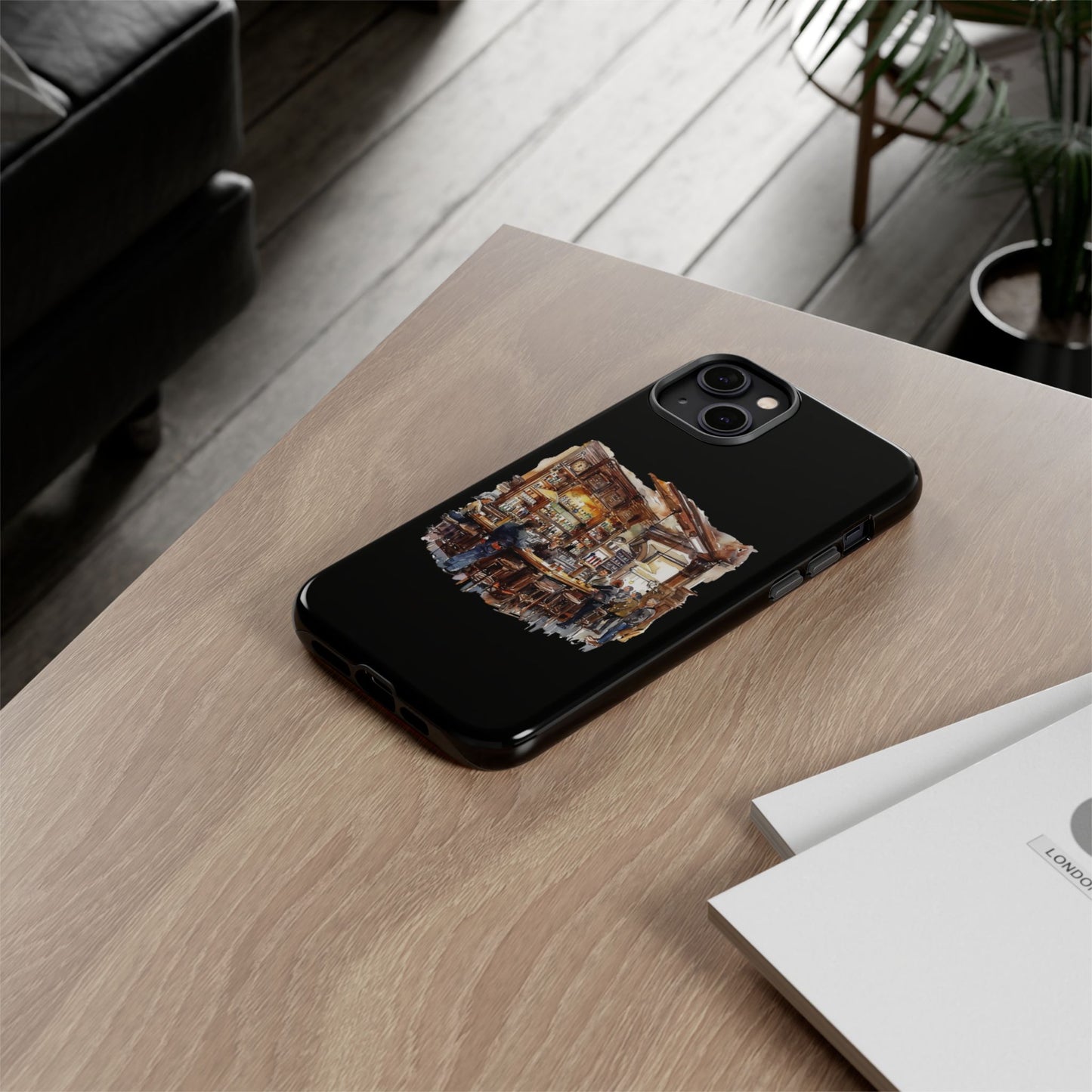 Artistic Phone Case - Cozy Pub Vibe, Trendy Smartphone Accessory, Gift for Friends, Modern Design, Durable Protection