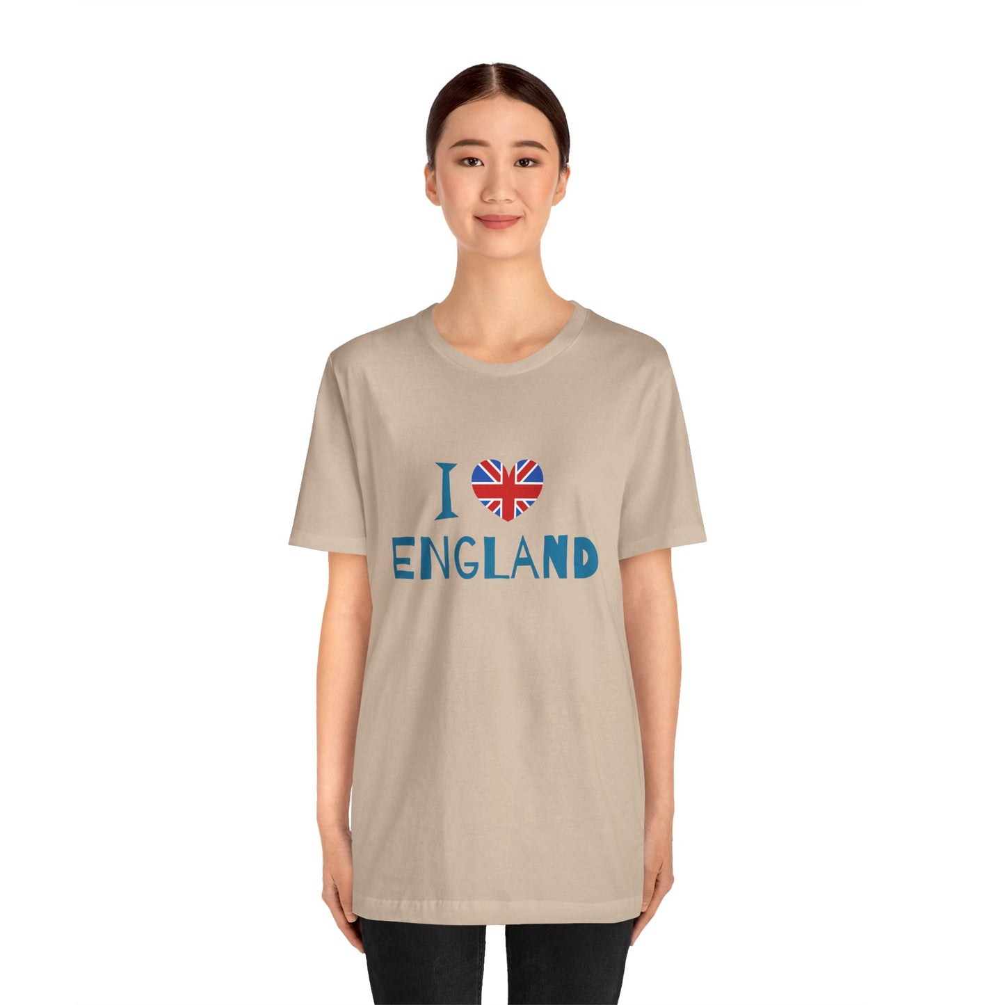 Unisex Jersey Short Sleeve Tee - I Love England - Union Jack Heart Design
