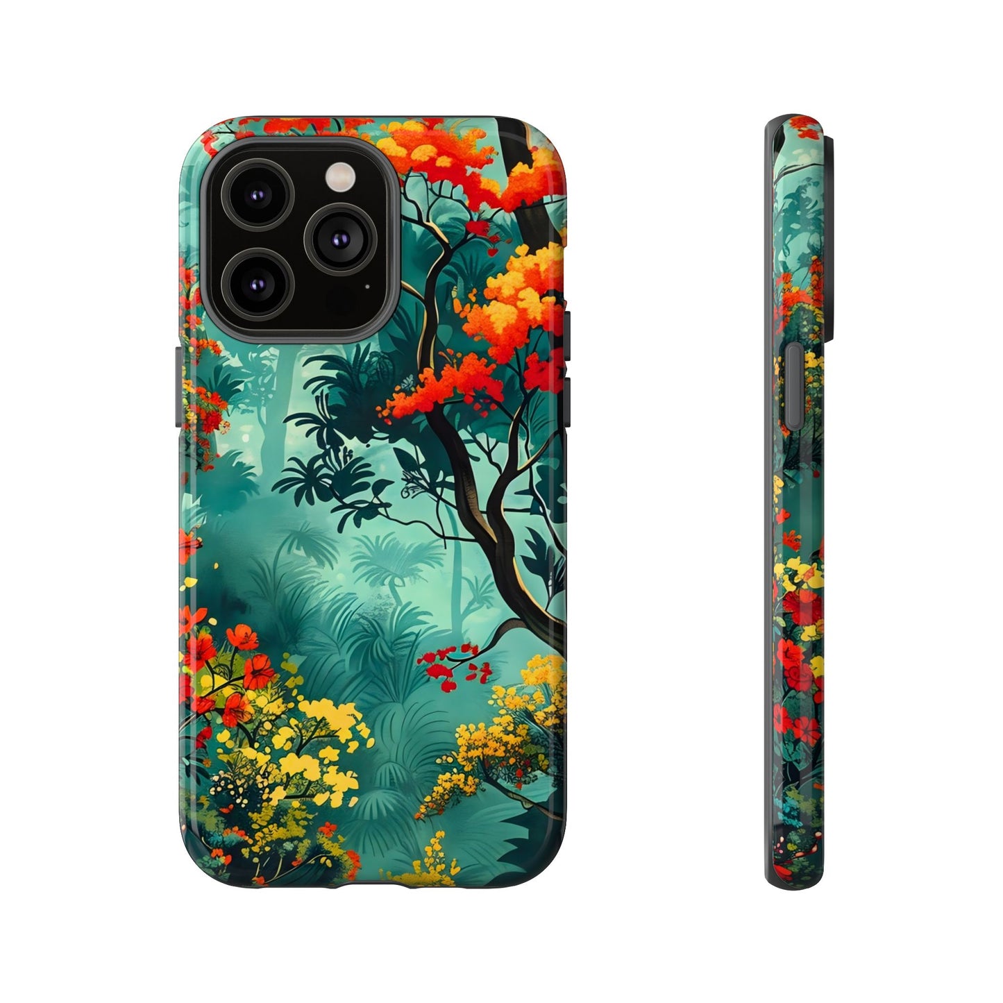 Tough Cases - Vibrant Forest Phone Case, Nature Lover Gift, Outdoor Adventure Accessory, Eco-Friendly Tech Cover, Floral Protection Skin