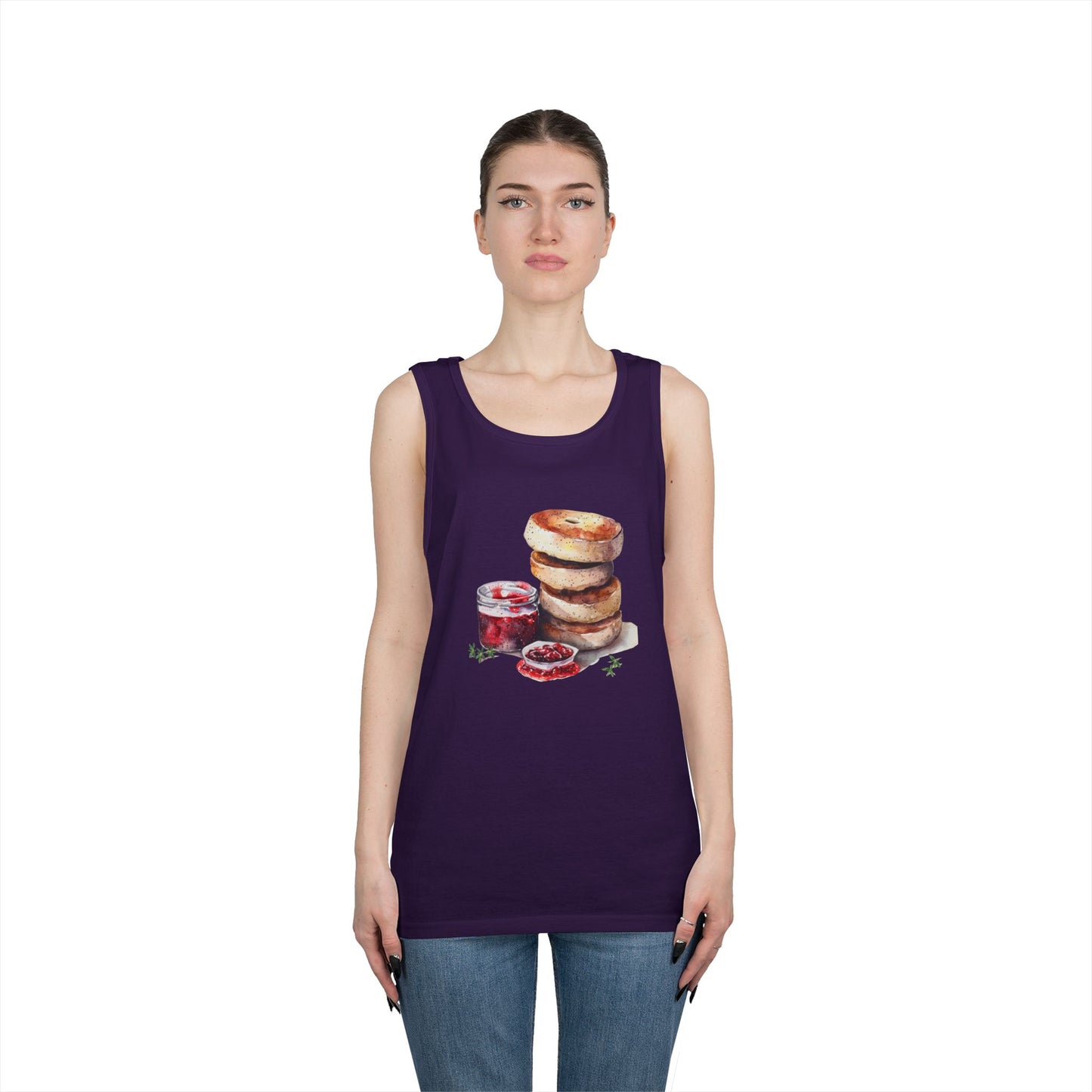 Unisex Heavy Cotton Tank Top - Watercolor Culinary Art - Food Illustration