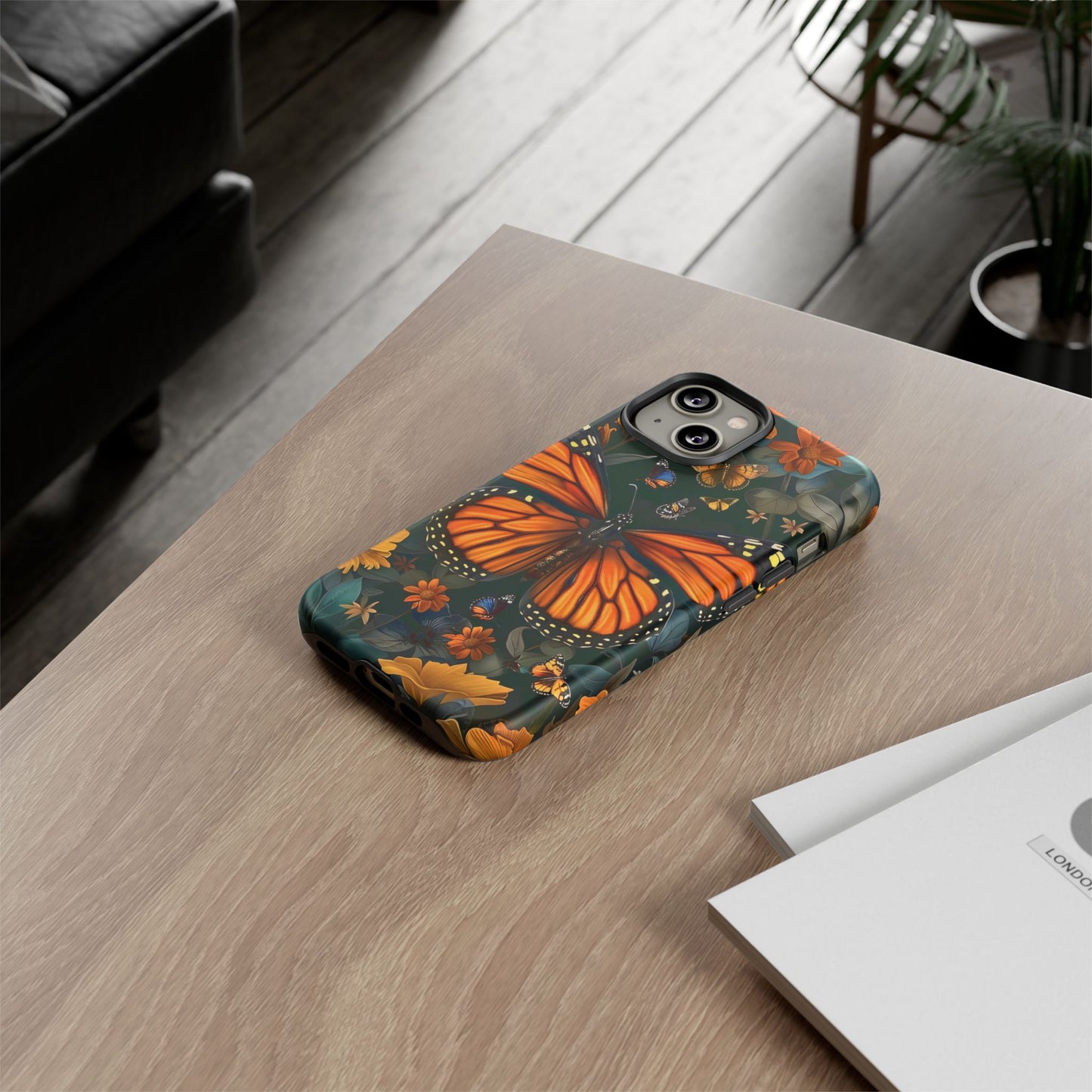 Monarch Butterfly Phone Case, Tough Cases, Nature Lover Gift, Floral Mobile Cover, Eco-Friendly Phone Accessory, Butterfly Design