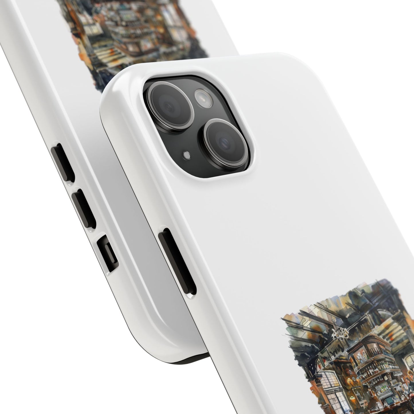 Artistic Tough Phone Cases with Cozy Pub Scene