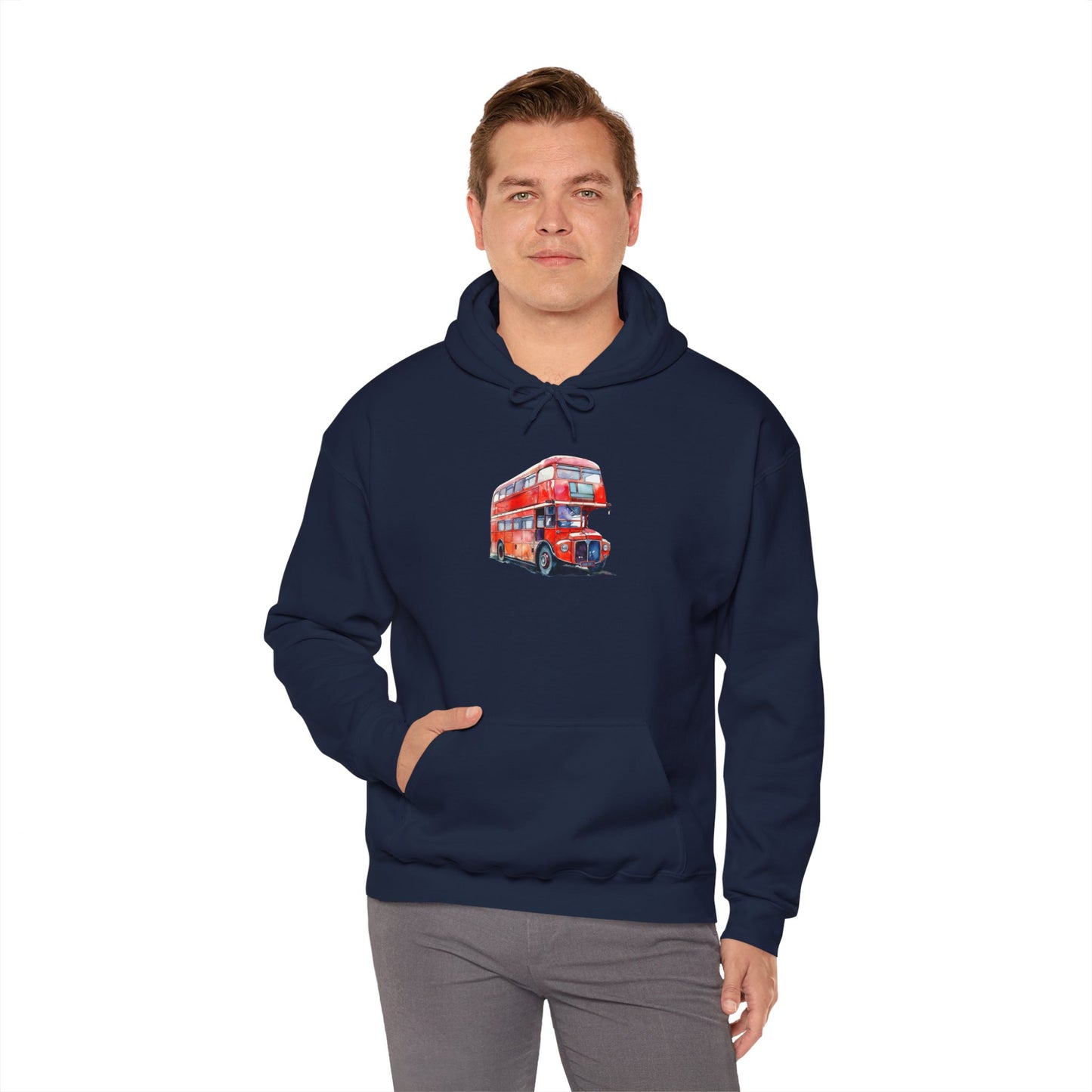 Unisex Heavy Blend™ Hooded Sweatshirt - British Icon: London Red Bus