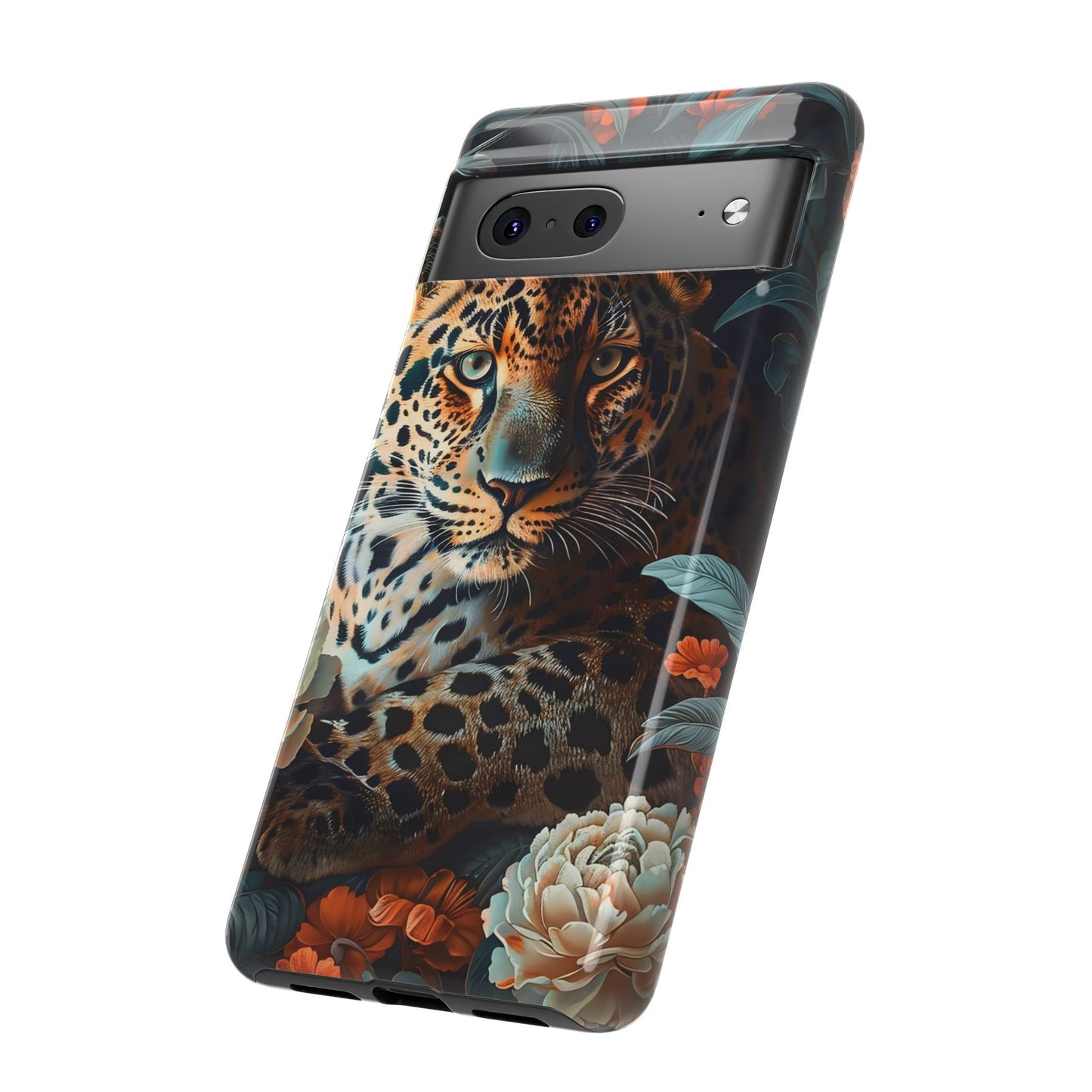 Wildlife Phone Case with Leopard Design | Tough Cases, Animal Prints, Floral Phone Cover, Gift for Nature Lovers, Unique Phone Accessories