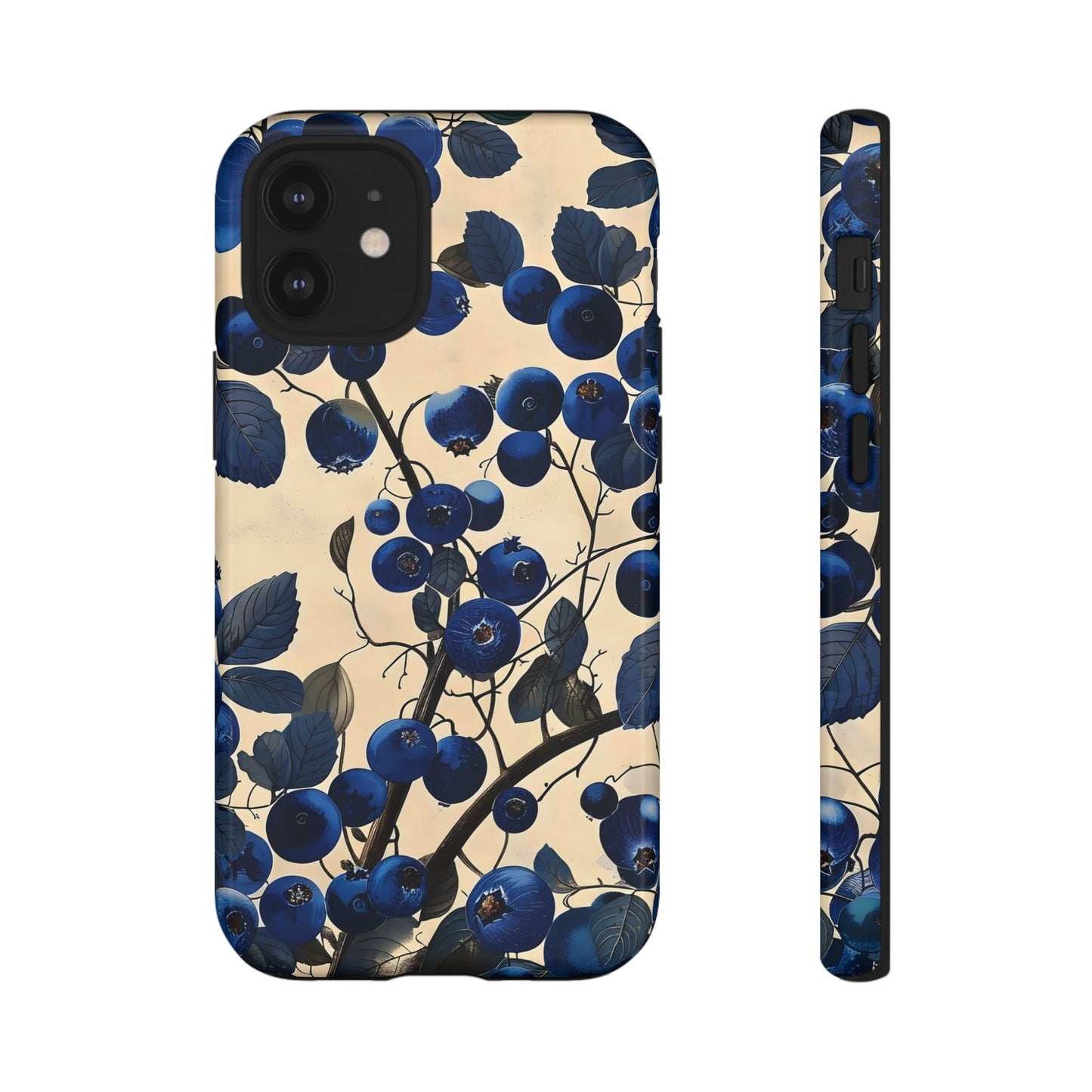 Blue Berry Tough Phone Case, Floral Phone Cover, Stylish Protective Case, Unique Gift for Her, Phone Accessories