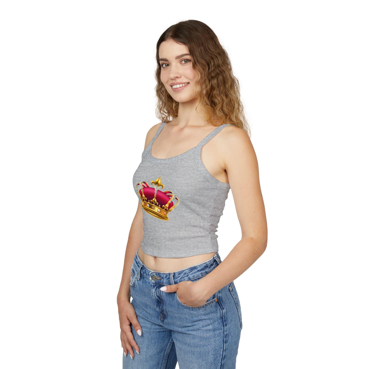 Women's Spaghetti Strap Tank Top - British Royal Crown Design