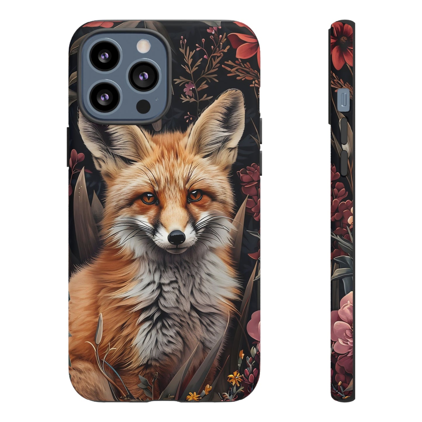 Fox Floral Phone Case, Tough Cases for Animal Lovers, Nature Themed Gift, Cute Phone Cover, Wild Fox Protector