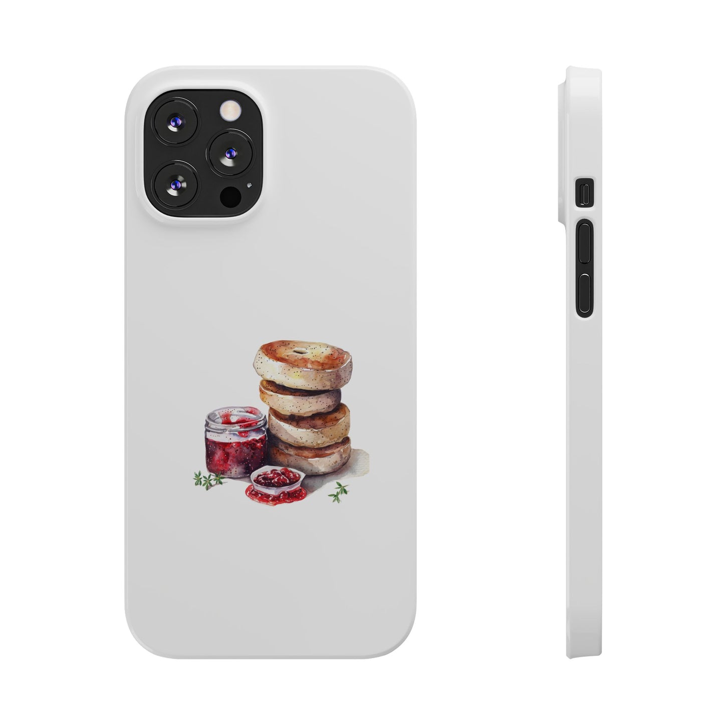 Artisan Bagel Phone Case, Cute Slim Phone Cover, Foodie Gift, Stylish Cell Case, Breakfast Lover's Accessory