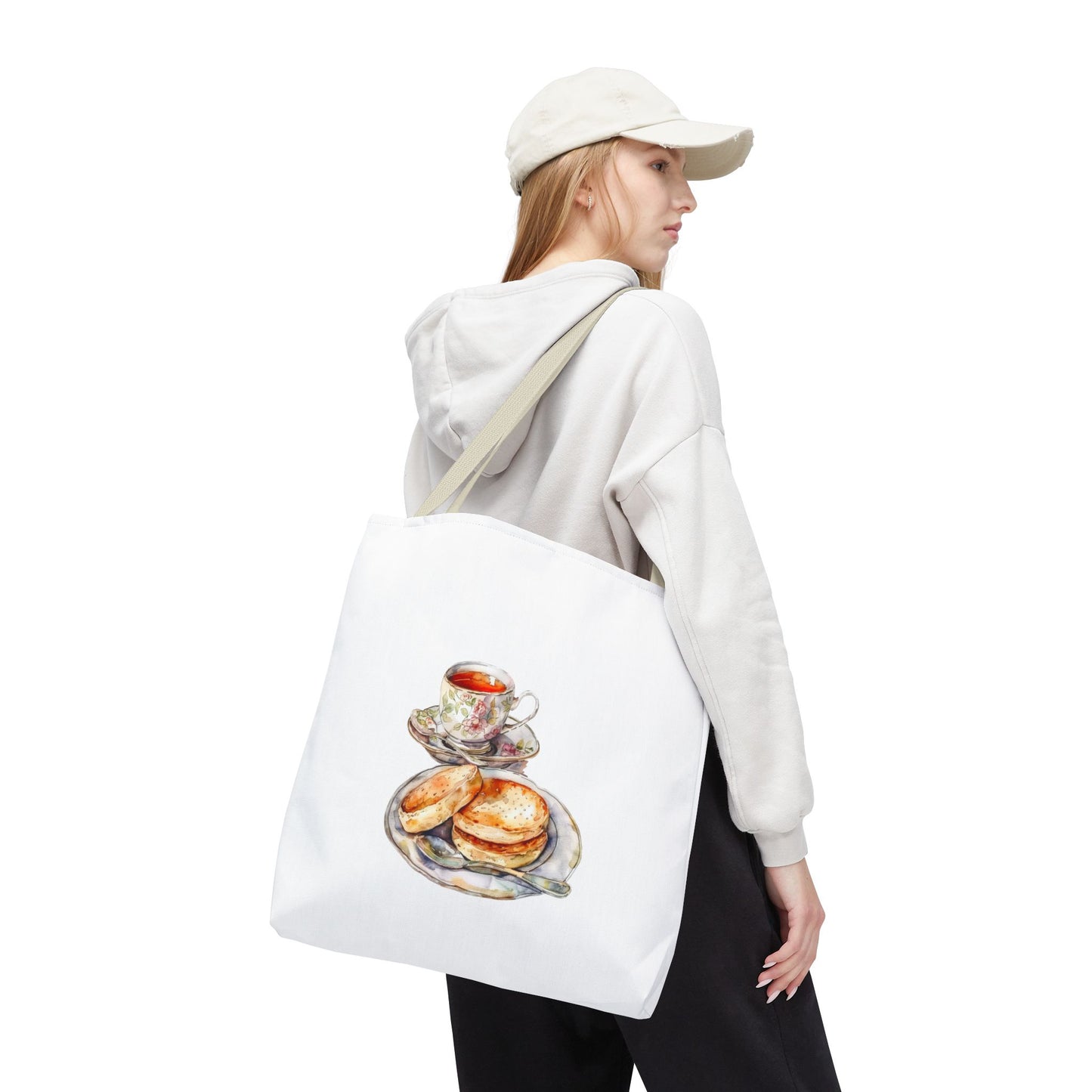 Charming Tea Time Tote Bag, Perfect for Tea Lovers, Gifts for Her, Stylish Shopping Bag, AOP Design Tote, Cozy Winter Accessory