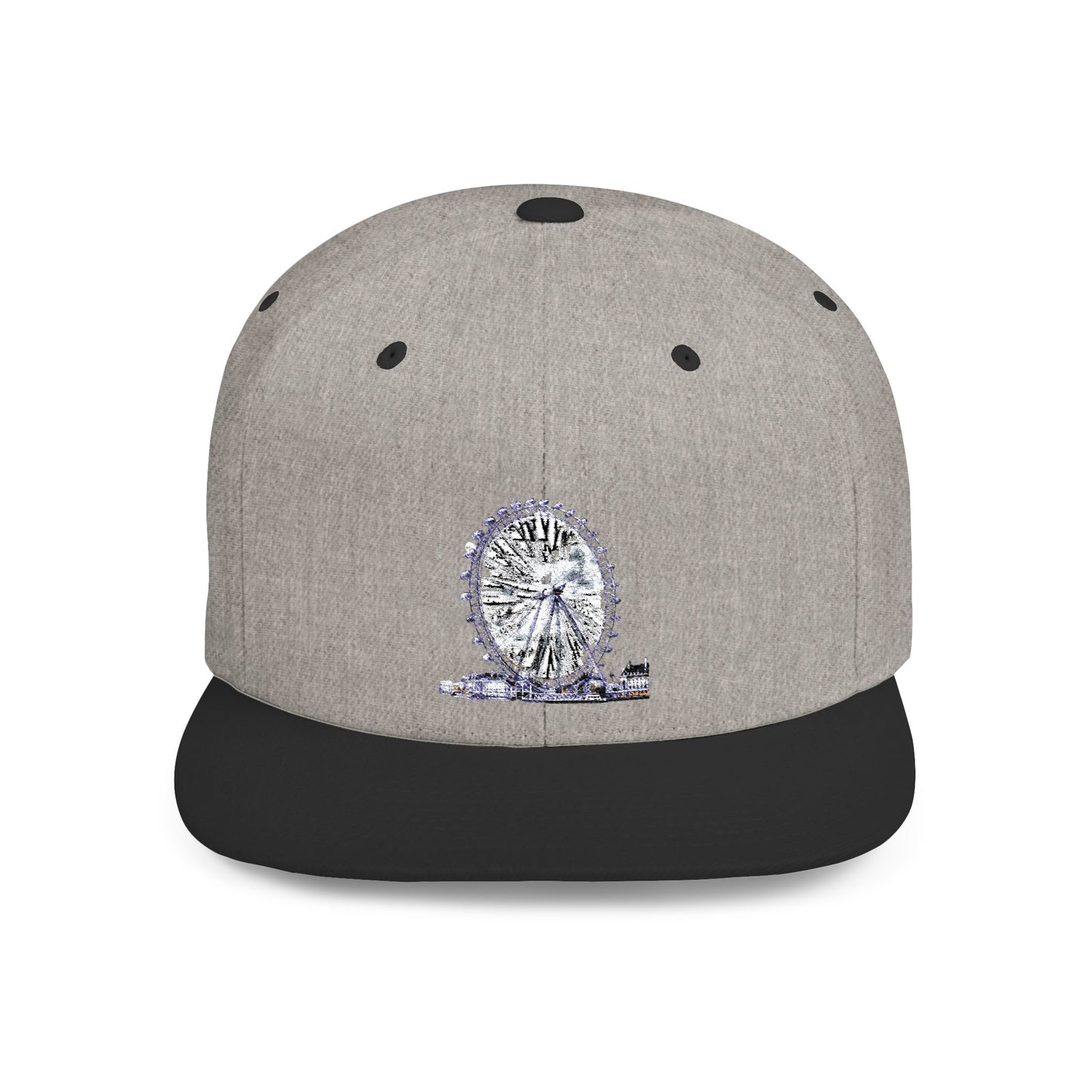 London Eye Watercolor Flat Bill Snapback