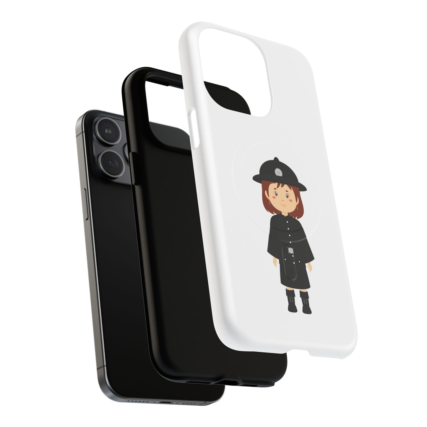 Cute Police Officer Phone Case, Tough Magnetic Case for Kids, Unique Gift for Law Enforcement Fans, Durable Mobile Cover
