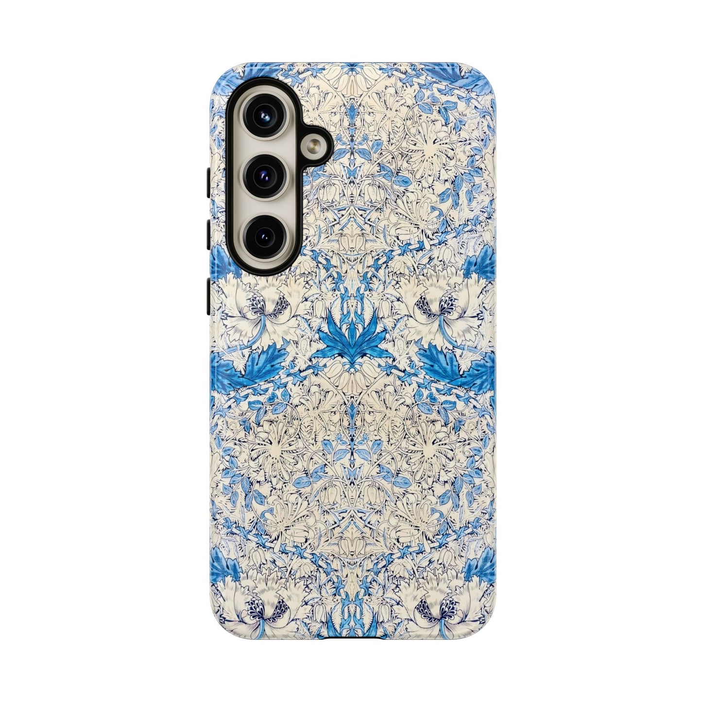 Elegant Floral Phone Case, Tough iPhone Cover, Stylish Mobile Protector, Blue Patterned Case, Unique Gift for Her