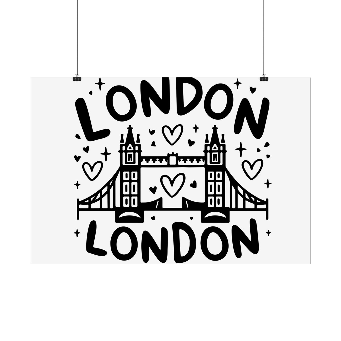 Charming London Rolled Poster for Home Decor, Wall Art, Travel Gift, Office Wall Decor, London Themed Decoration