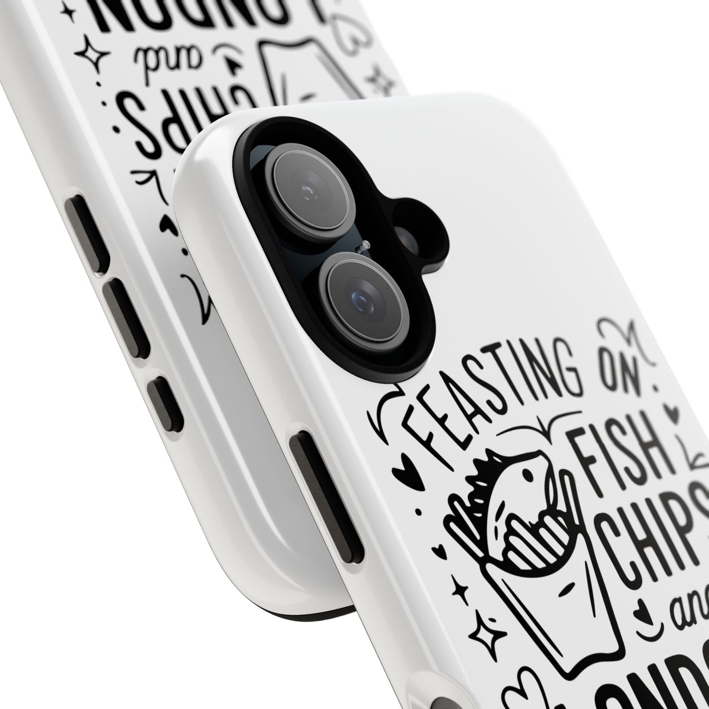 London Fish & Chips Phone Case | Fun Gift for Foodies, Travel Lovers, London Souvenir, Unique Accessories, Personalization Option