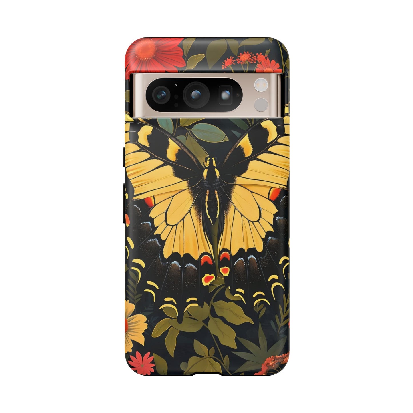 Butterfly Floral Phone Case, Tough Cases with Vibrant Design, Protective Cover for Nature Lovers, Gift for Her