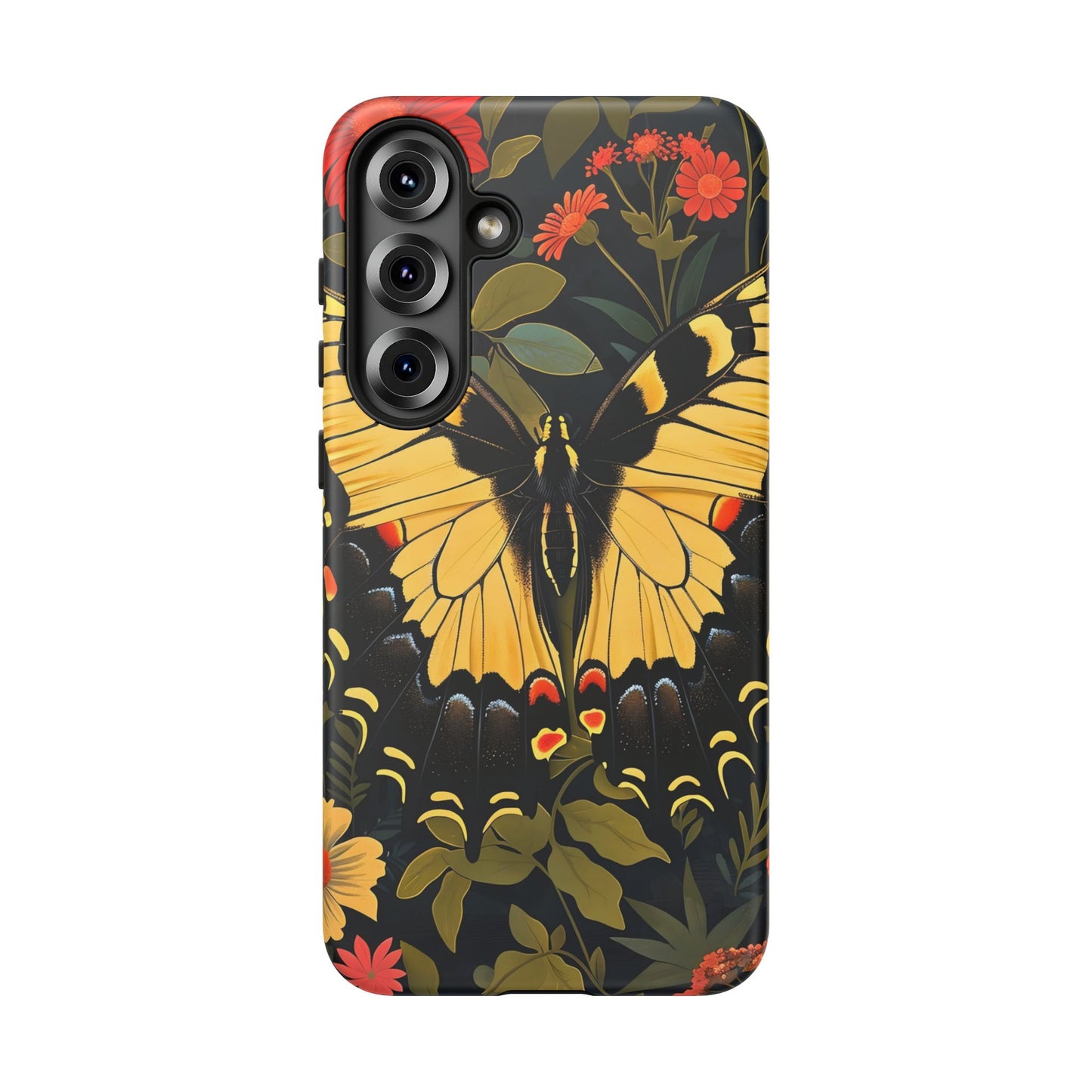 Butterfly Floral Phone Case, Tough Cases with Vibrant Design, Protective Cover for Nature Lovers, Gift for Her
