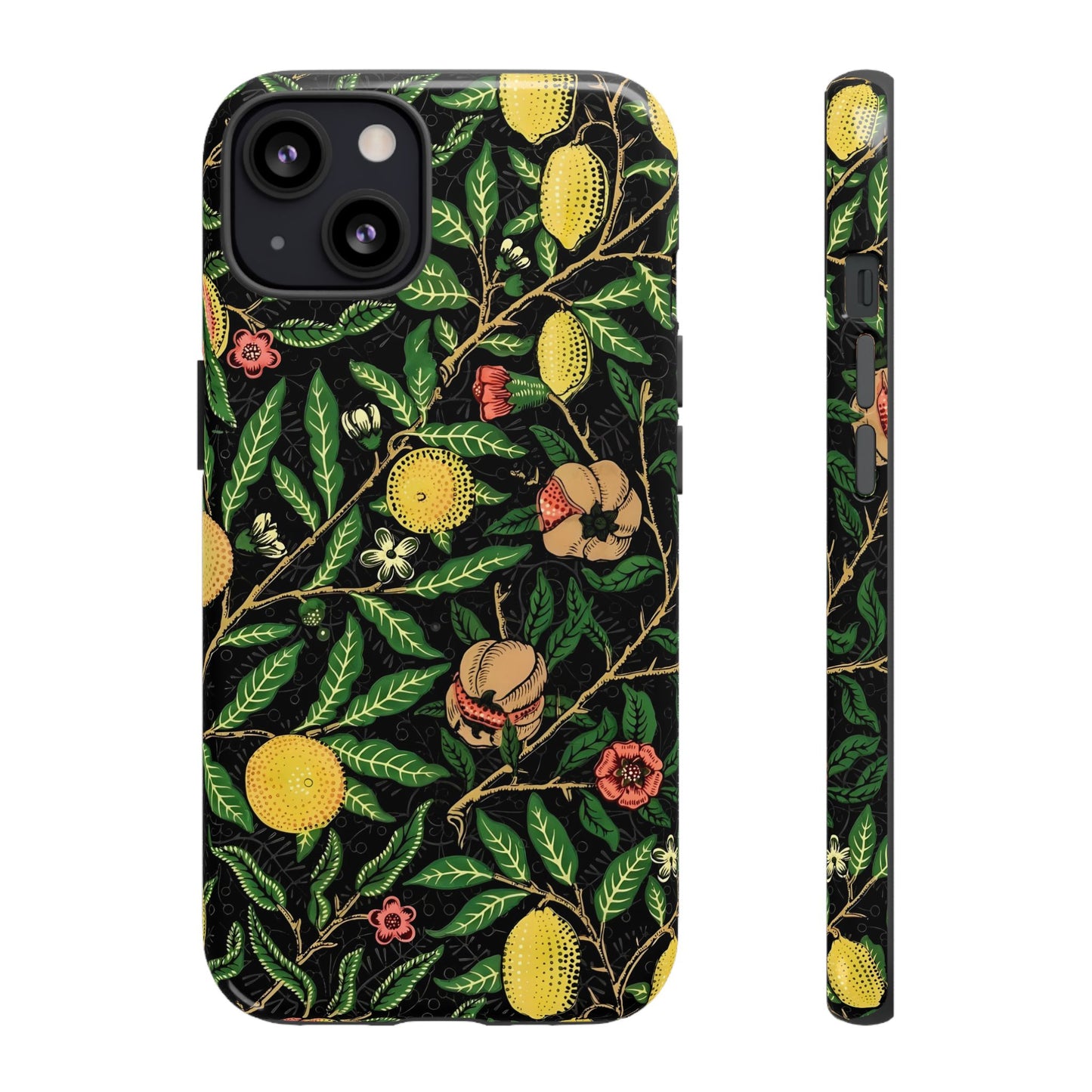 Tough Cases Phone Case, Floral Phone Cover, Tough Phone Protection, Gift for Plant Lovers, Black Background, Eco-Friendly Design