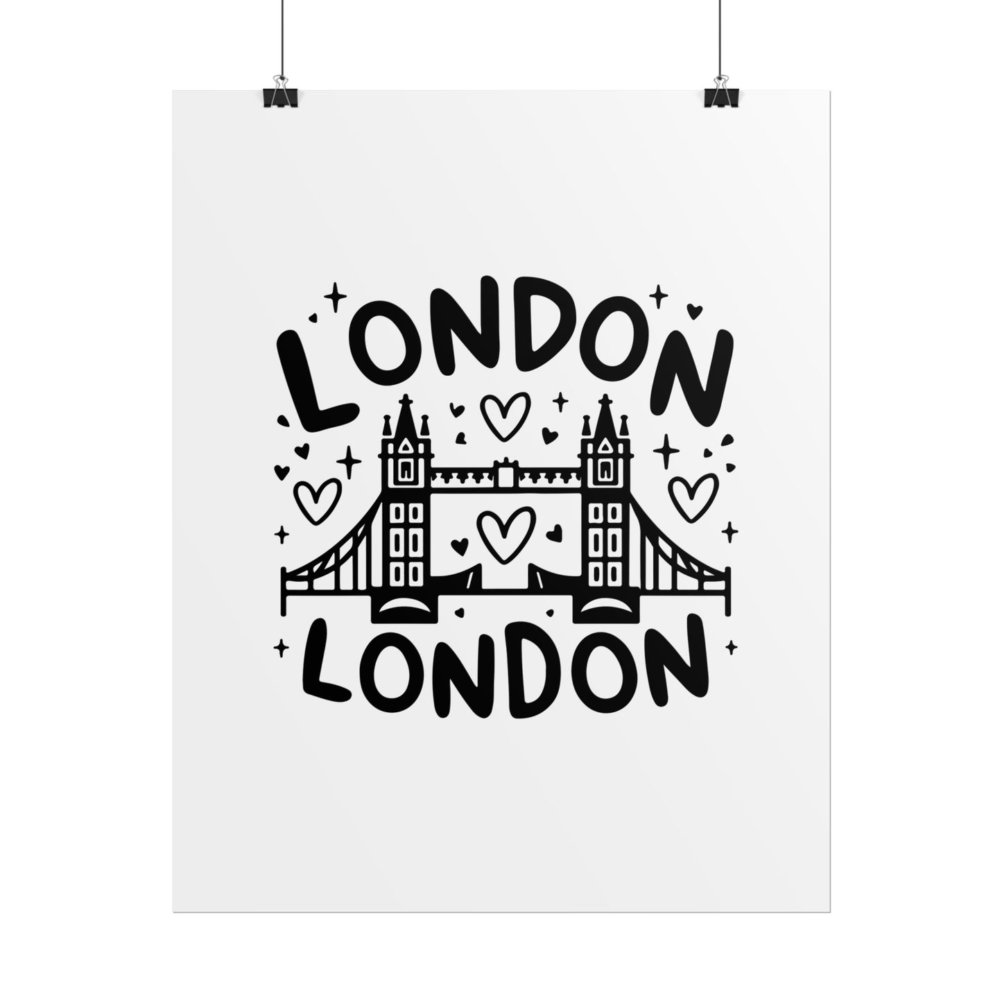 Charming London Rolled Poster for Home Decor, Wall Art, Travel Gift, Office Wall Decor, London Themed Decoration