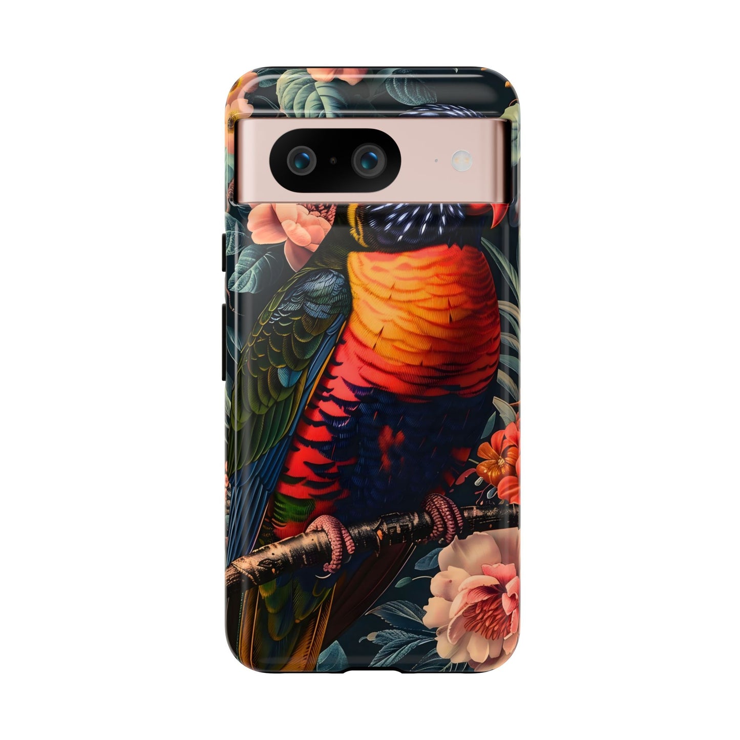 Tropical Parrot Phone Case, Floral Print Protector, Gift for Nature Lovers, Stylish Accessory for Summer, Unique Smartphone Cover