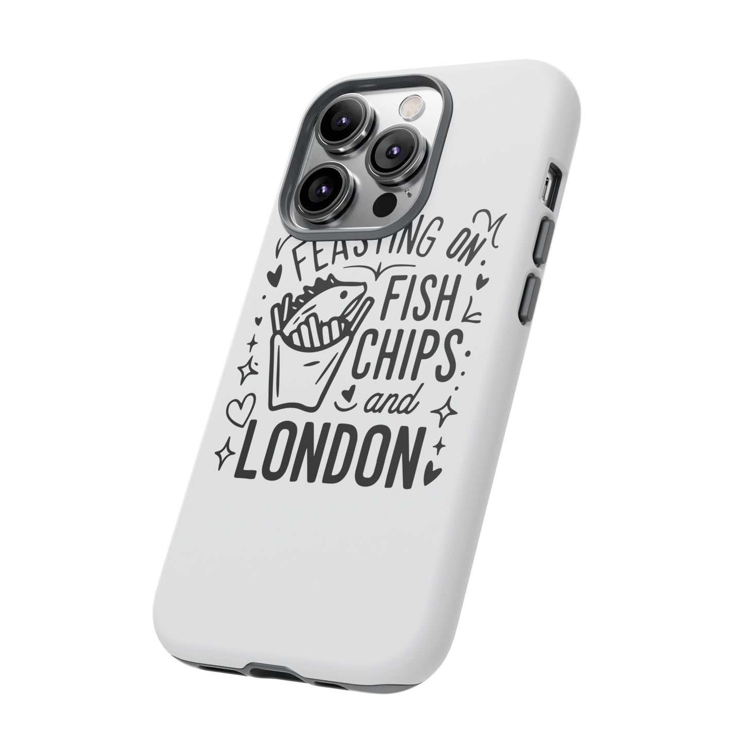 London Fish & Chips Phone Case | Fun Gift for Foodies, Travel Lovers, London Souvenir, Unique Accessories, Personalization Option