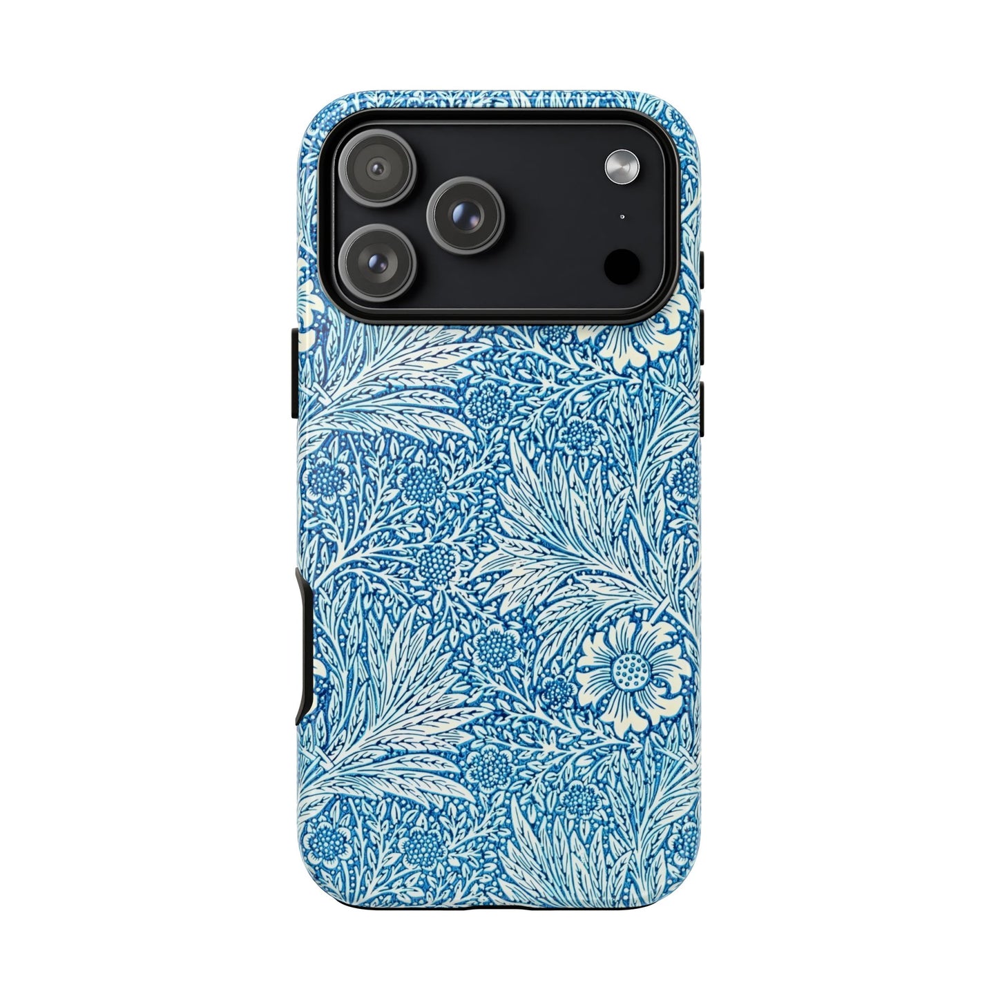 Stylish Phone Case, Tough Floral Phone Cover, Fashionable Tech Accessory, Gift for Her, Blue Flower Design