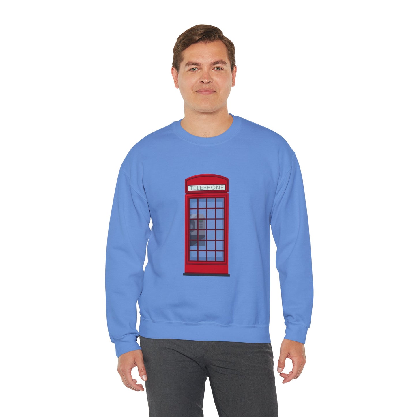 Unisex Heavy Blend™ Crewneck Sweatshirt Cozy - Iconic British Public Telephone