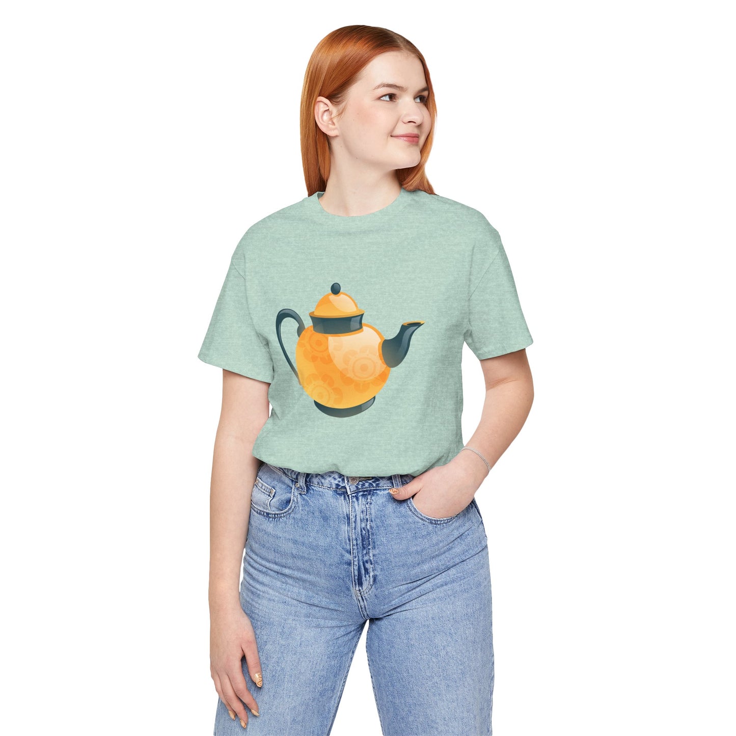 Unisex Jersey Short Sleeve Tee - Classic British Tea Kettle - Timeless Elegance in Tea Time