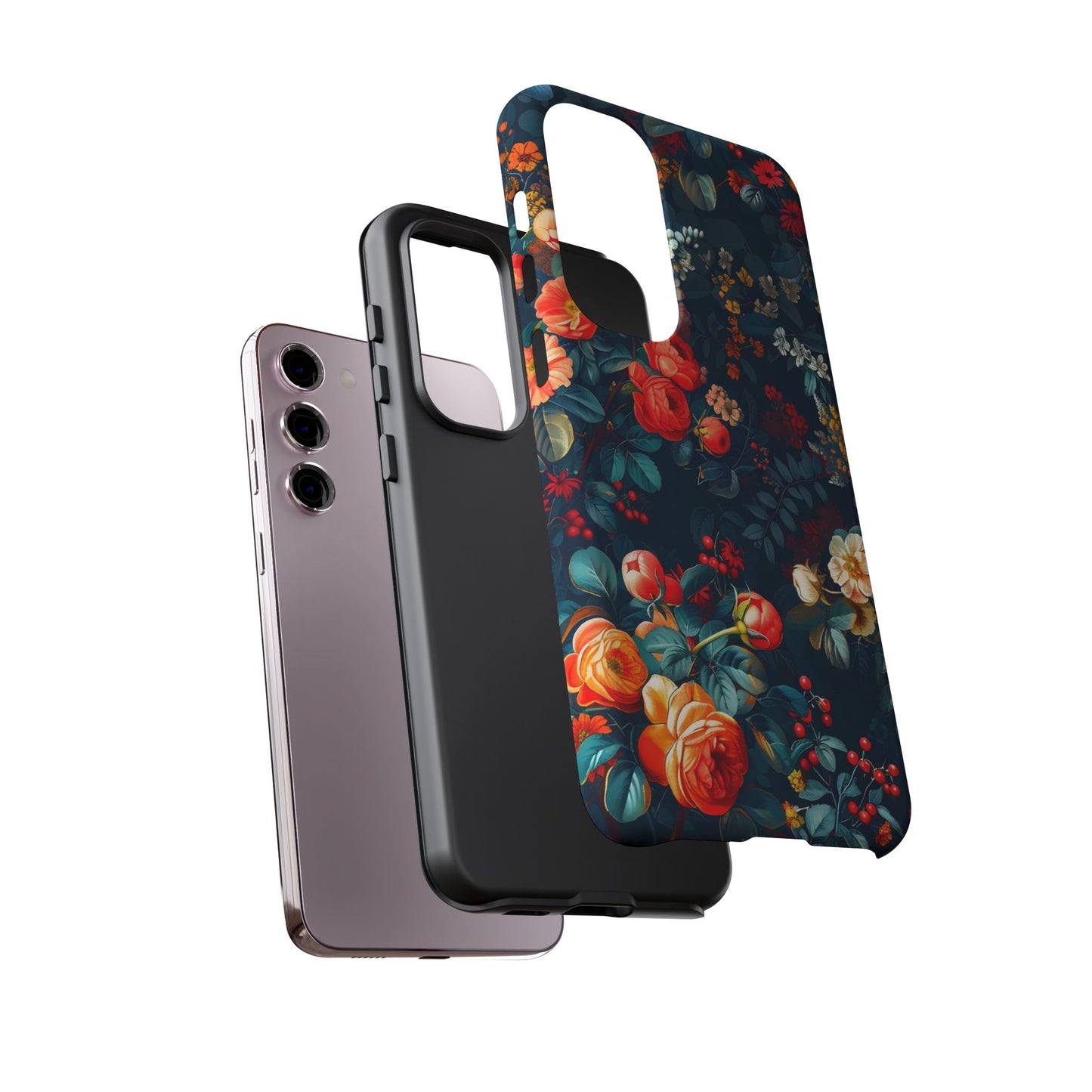 Floral Phone Case - Tough Cases, iPhone Protection, Elegant Floral Design, Gift for Her, Stylish Tech Accessory