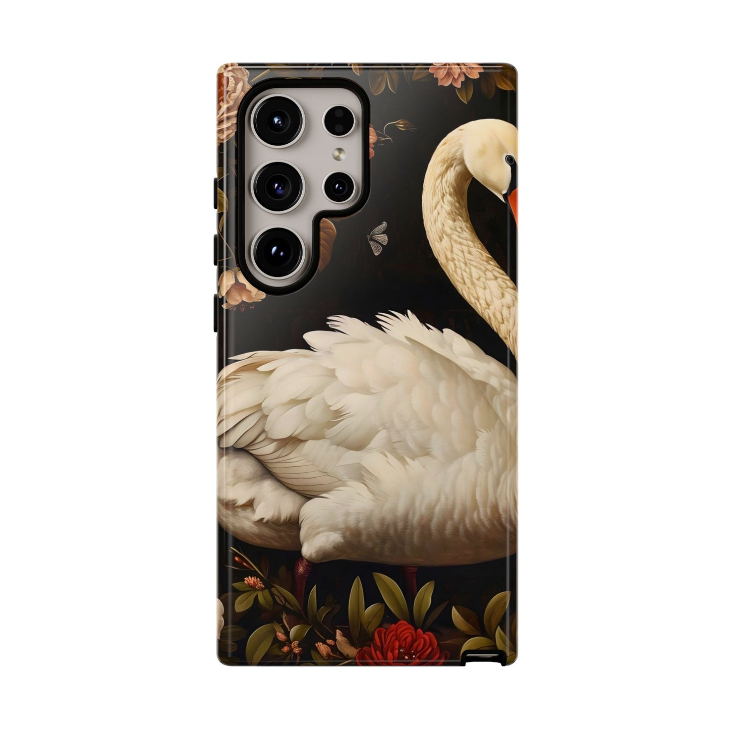 Elegant Swan Phone Case, Floral iPhone Cover, Tough Phone Case, Gift for Her, Nature Lover, Mother's Day, Birthday
