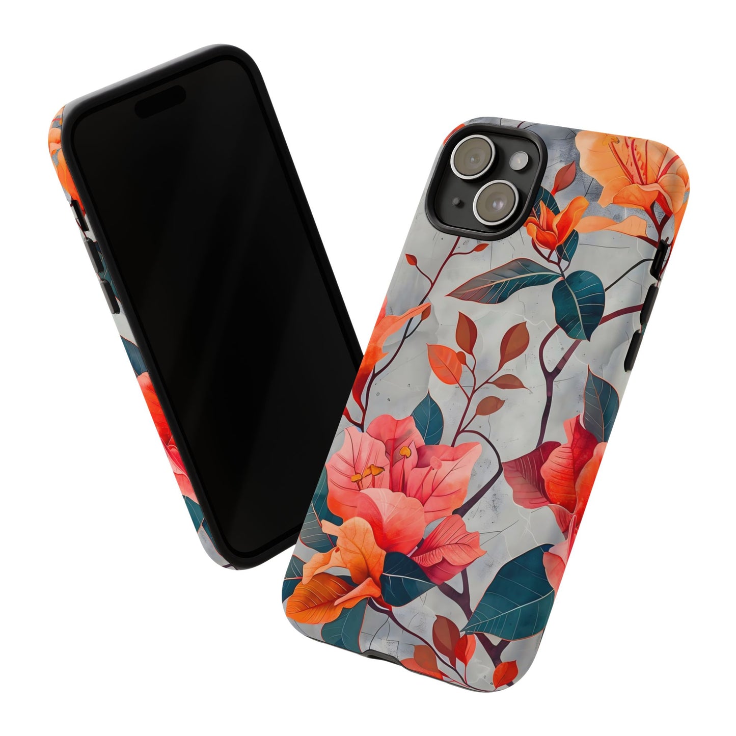 Floral Phone Case, Tough Cases, Flower Power, Gift for Her, Decorative Phone Cover, Trendy Accessories, Everyday Style