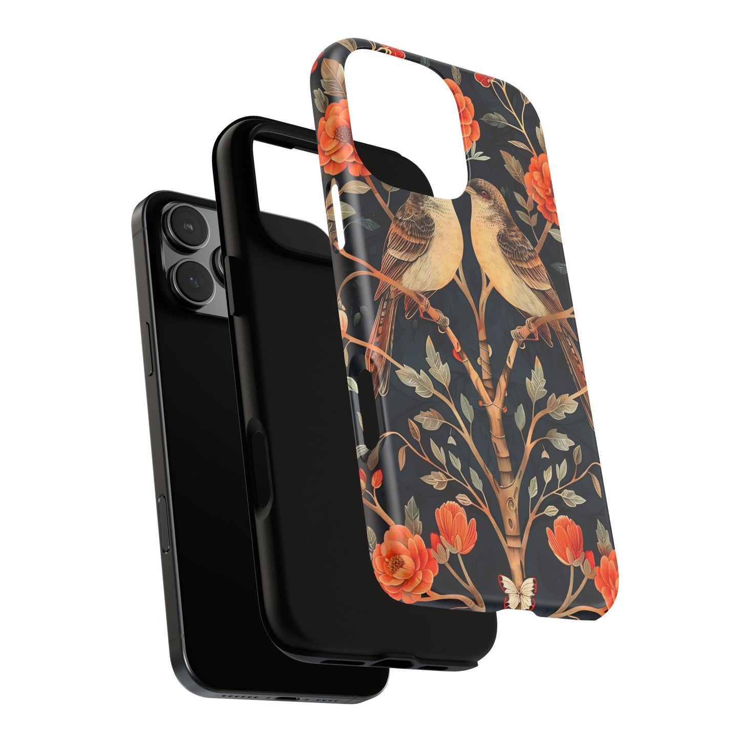 Floral Phone Case – Tough Cases with Bird Design, Unique Gift for Nature Lovers, Stylish Tech Accessory, Phone Cover, Artistic Case