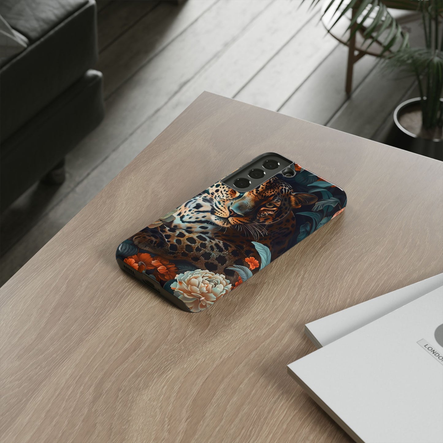 Wildlife Phone Case with Leopard Design | Tough Cases, Animal Prints, Floral Phone Cover, Gift for Nature Lovers, Unique Phone Accessories
