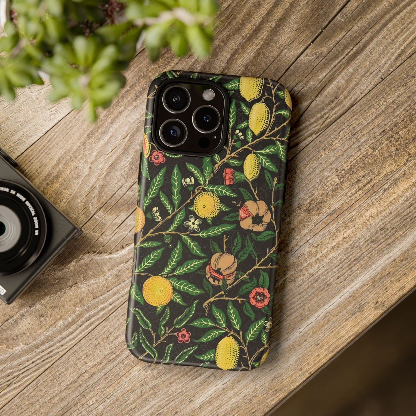 Tough Cases Phone Case, Floral Phone Cover, Tough Phone Protection, Gift for Plant Lovers, Black Background, Eco-Friendly Design