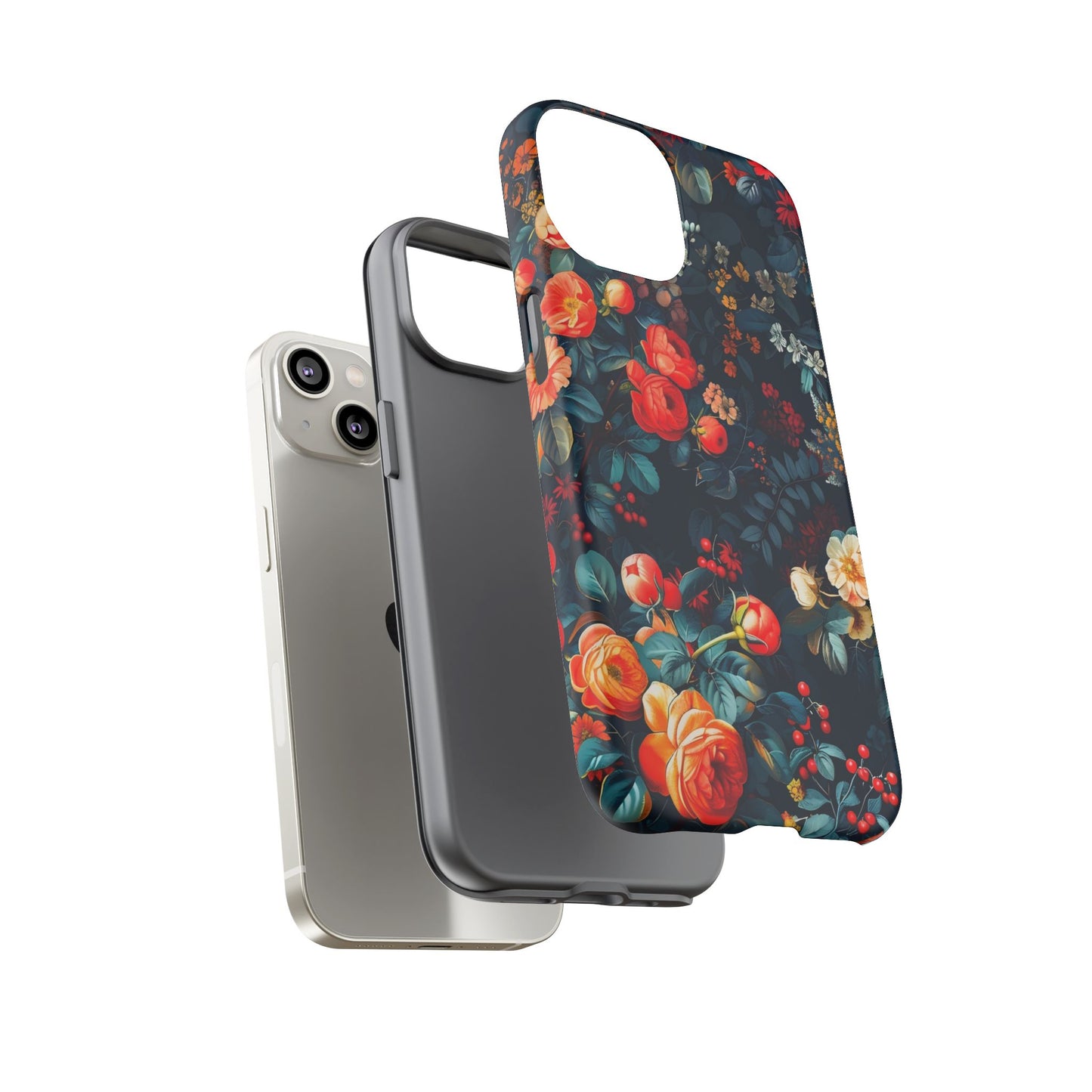 Floral Phone Case - Tough Cases, iPhone Protection, Elegant Floral Design, Gift for Her, Stylish Tech Accessory