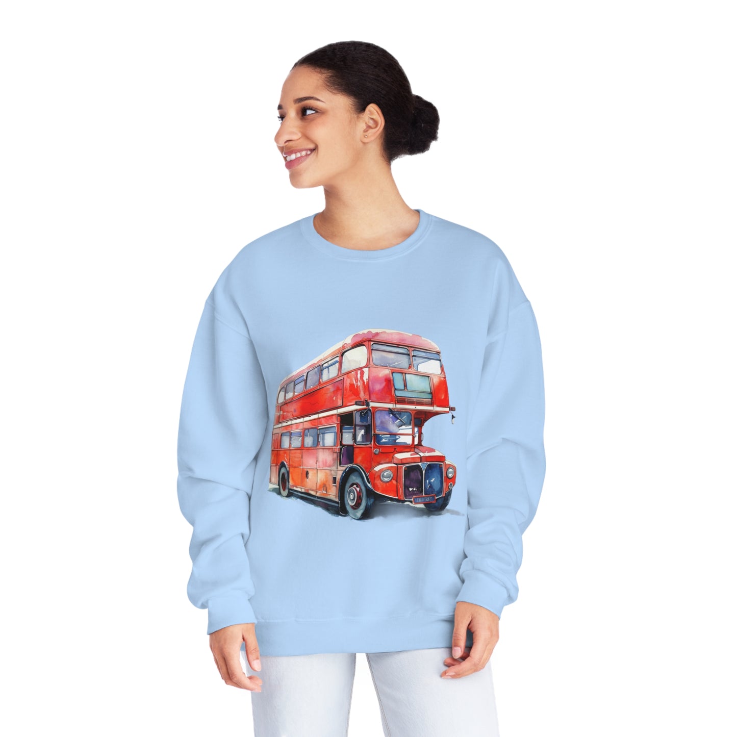 Unisex NuBlend® Crewneck Sweatshirt - Rolling Through History - The British Red Bus