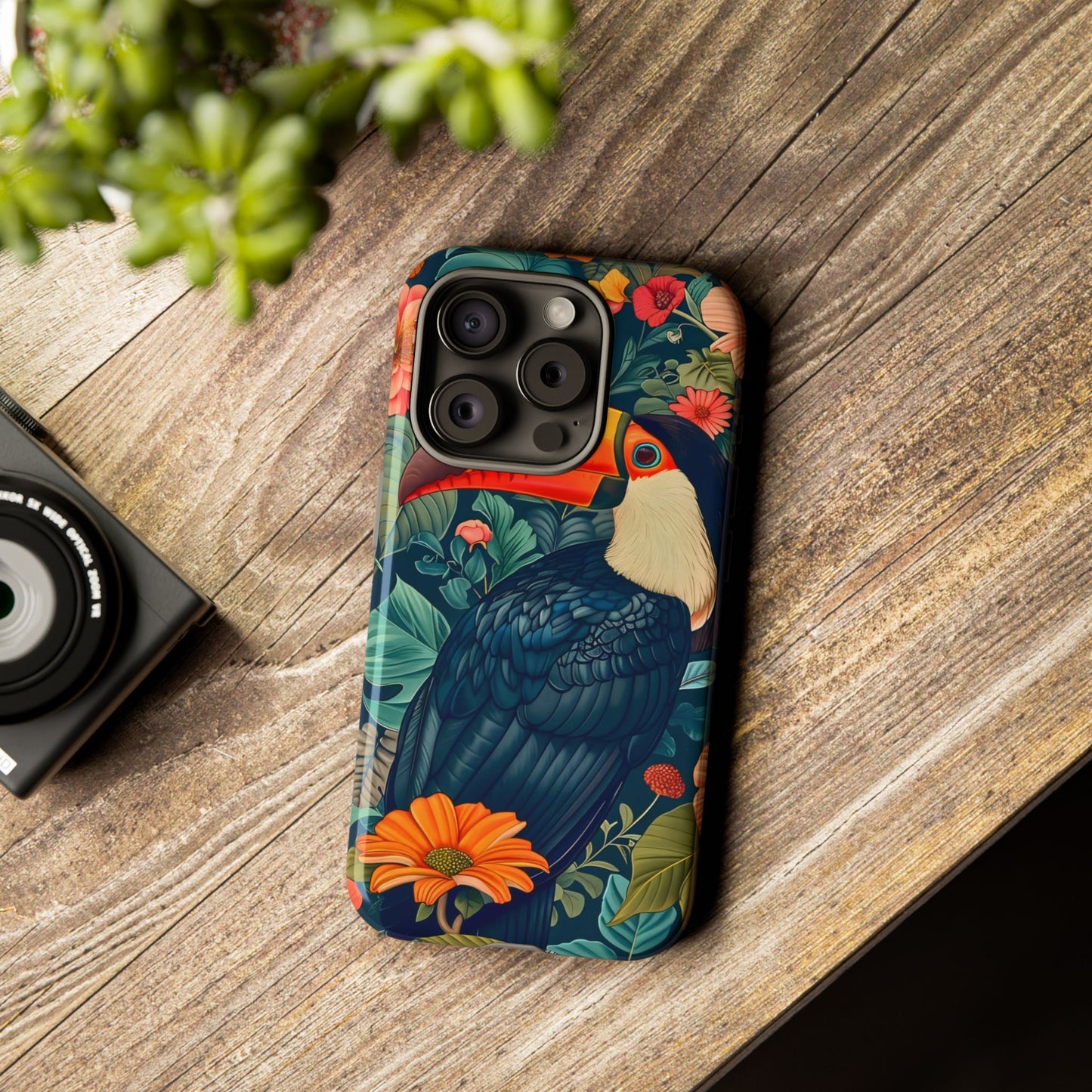 Tropical Toucan Phone Case - Cute Animal Design, Nature Lover Gift, Floral Pattern, Bird Lover Accessory, Summer Vibes