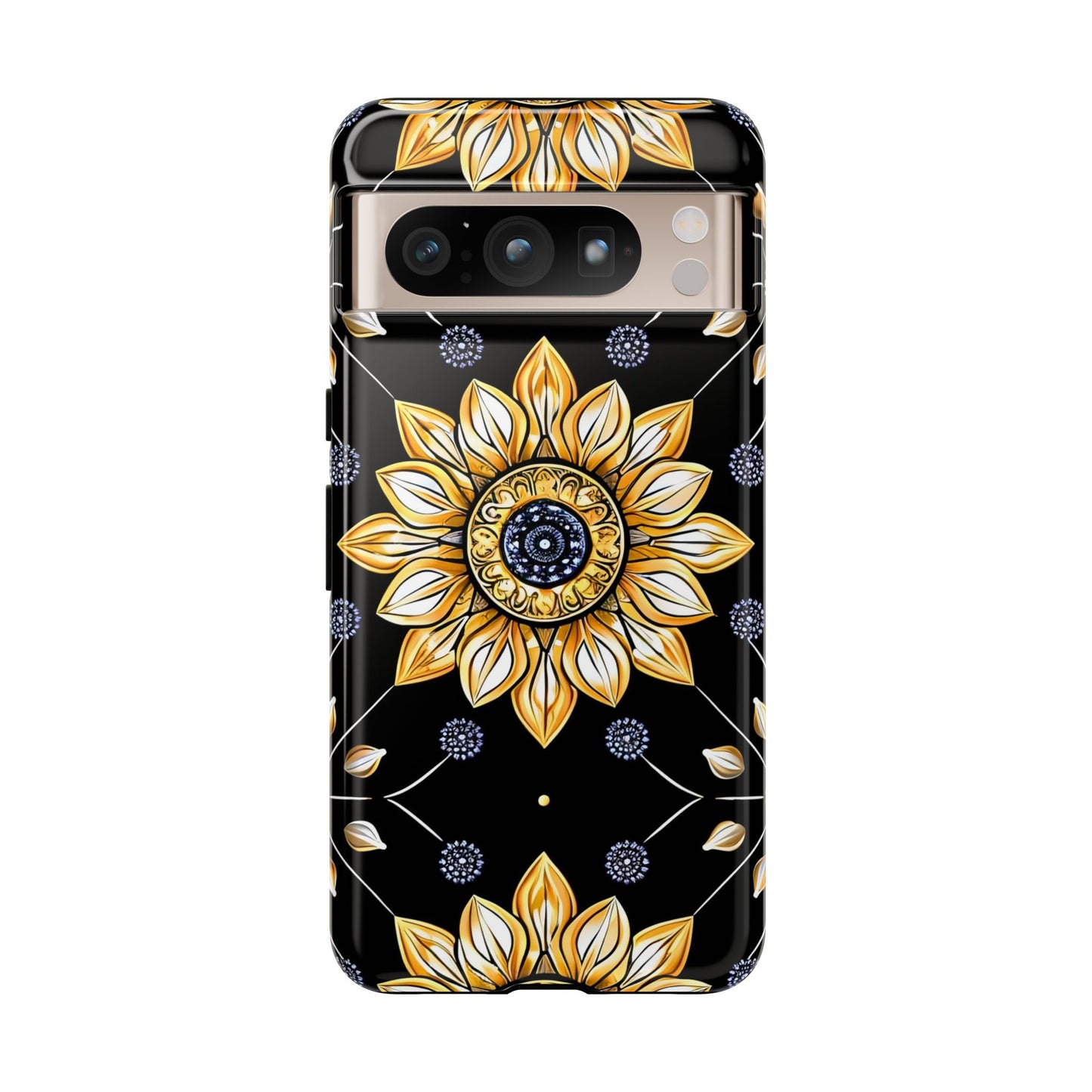 Floral Phone Case with Mandala Design, Tough Cases for iPhone & Samsung, Boho Style, Gift for Her, Unique Accessories