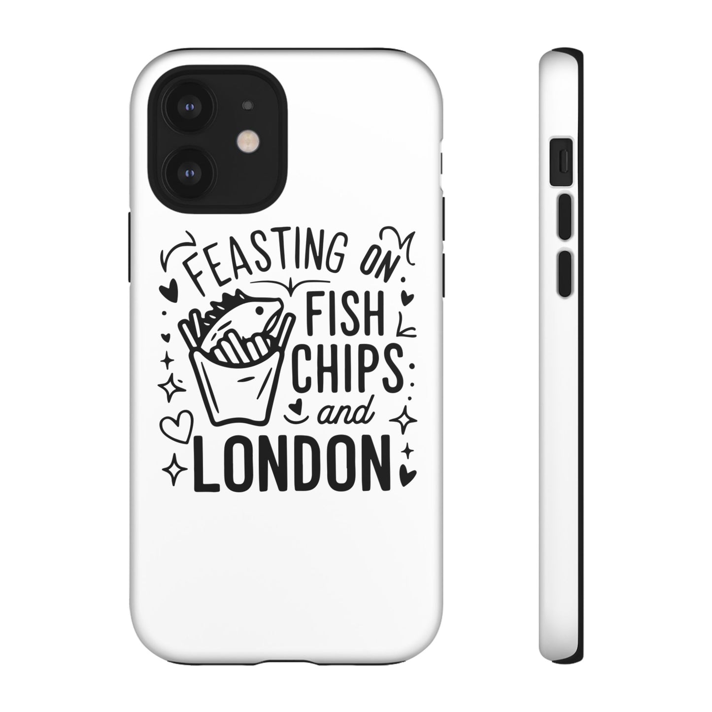 London Fish & Chips Phone Case | Fun Gift for Foodies, Travel Lovers, London Souvenir, Unique Accessories, Personalization Option