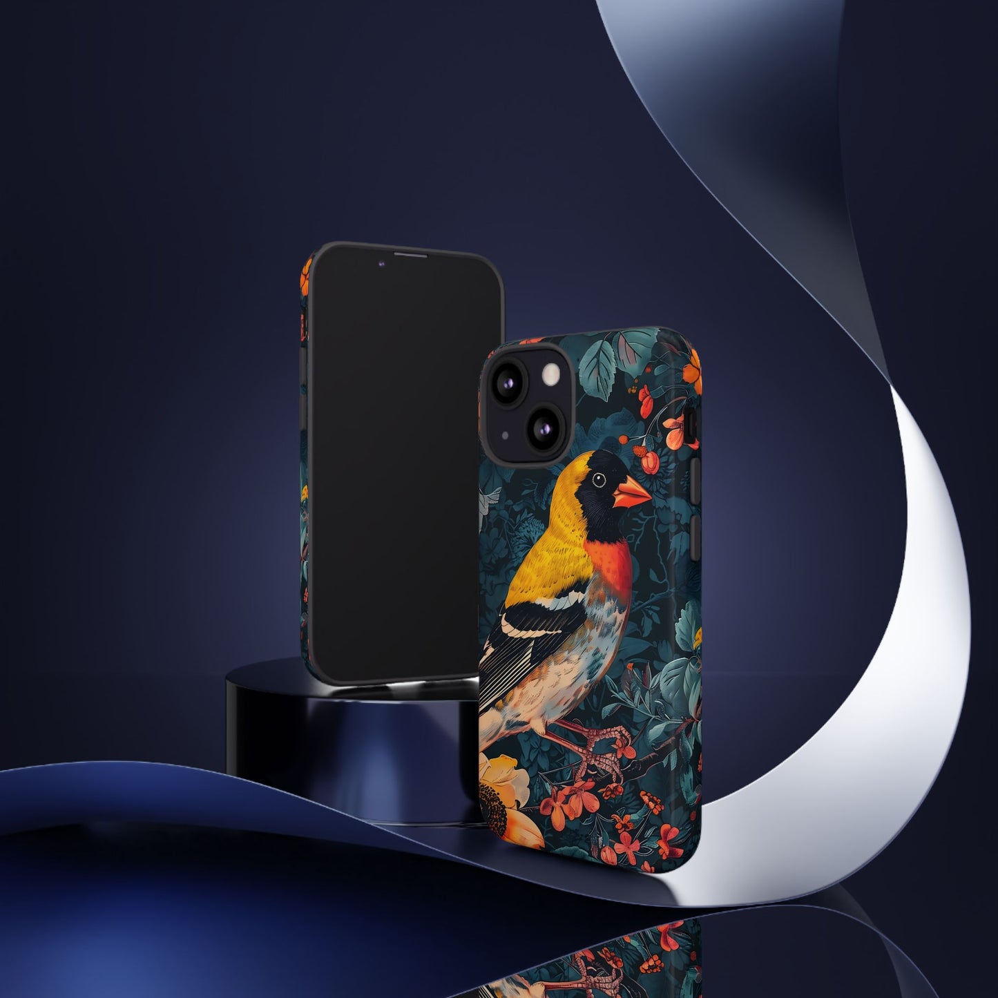 Colorful Bird Phone Case, Floral Phone Cover, Tough Phone Protector, Nature Lover Gift, Botanical Case, Unique Mobile Accessory
