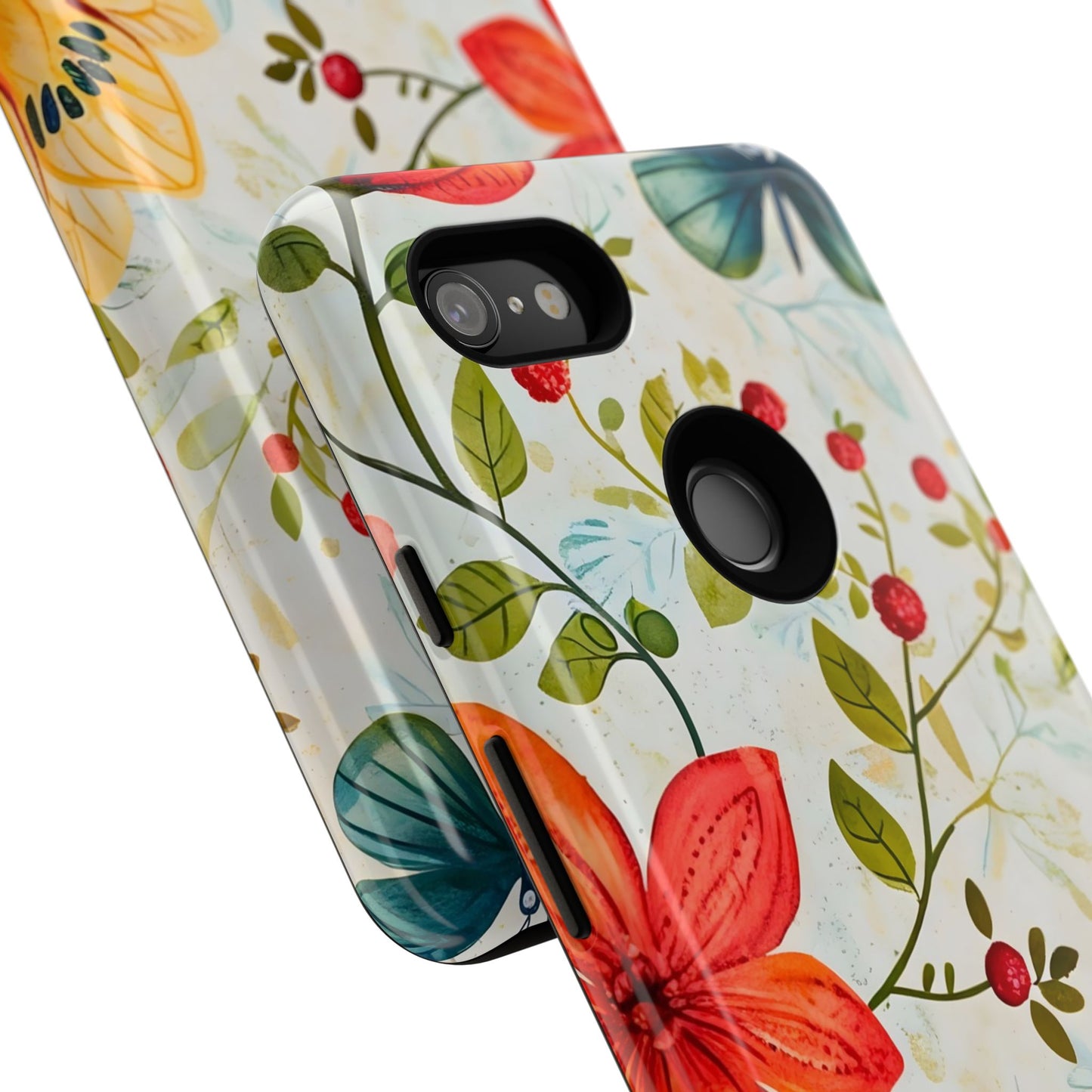 Floral Phone Case with Butterflies, Flower Design, Tough Phone Cover, Nature Lover Gift, Stylish Phone Accessory, Eco-Friendly