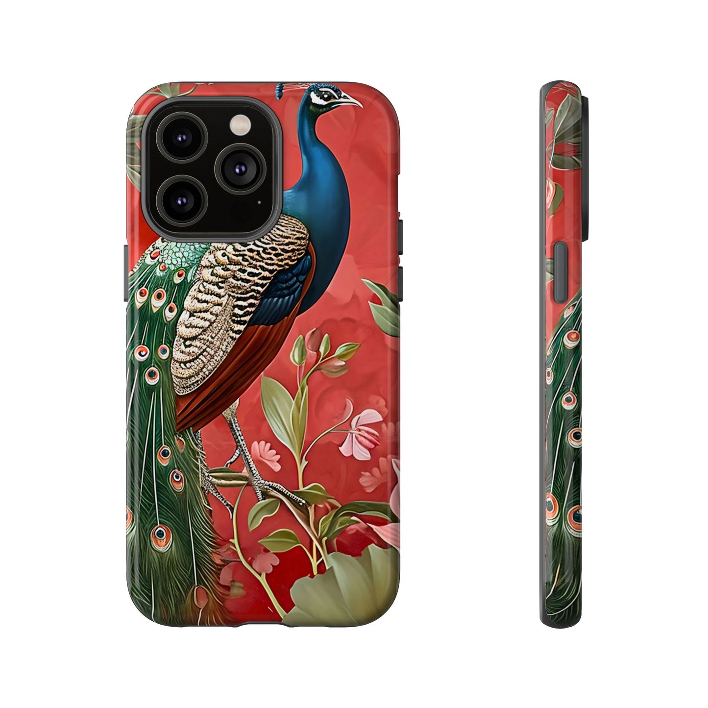 Peacock Tough Phone Case | Stylish Phone Cover, Unique Gift for Nature Lovers, Phone Accessory, Vibrant Floral Design