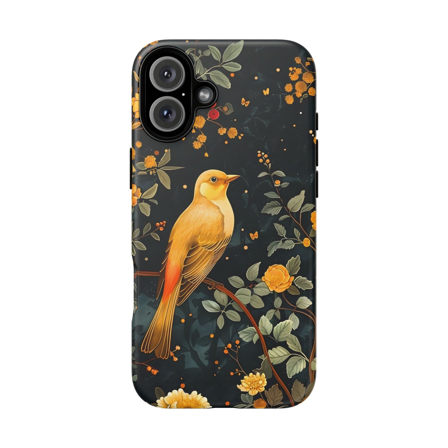 Floral Phone Case, Tough Cases with Bird Design, Nature Lover Gift, Stylish Protection, Birthday Present, Floral Phone Cover
