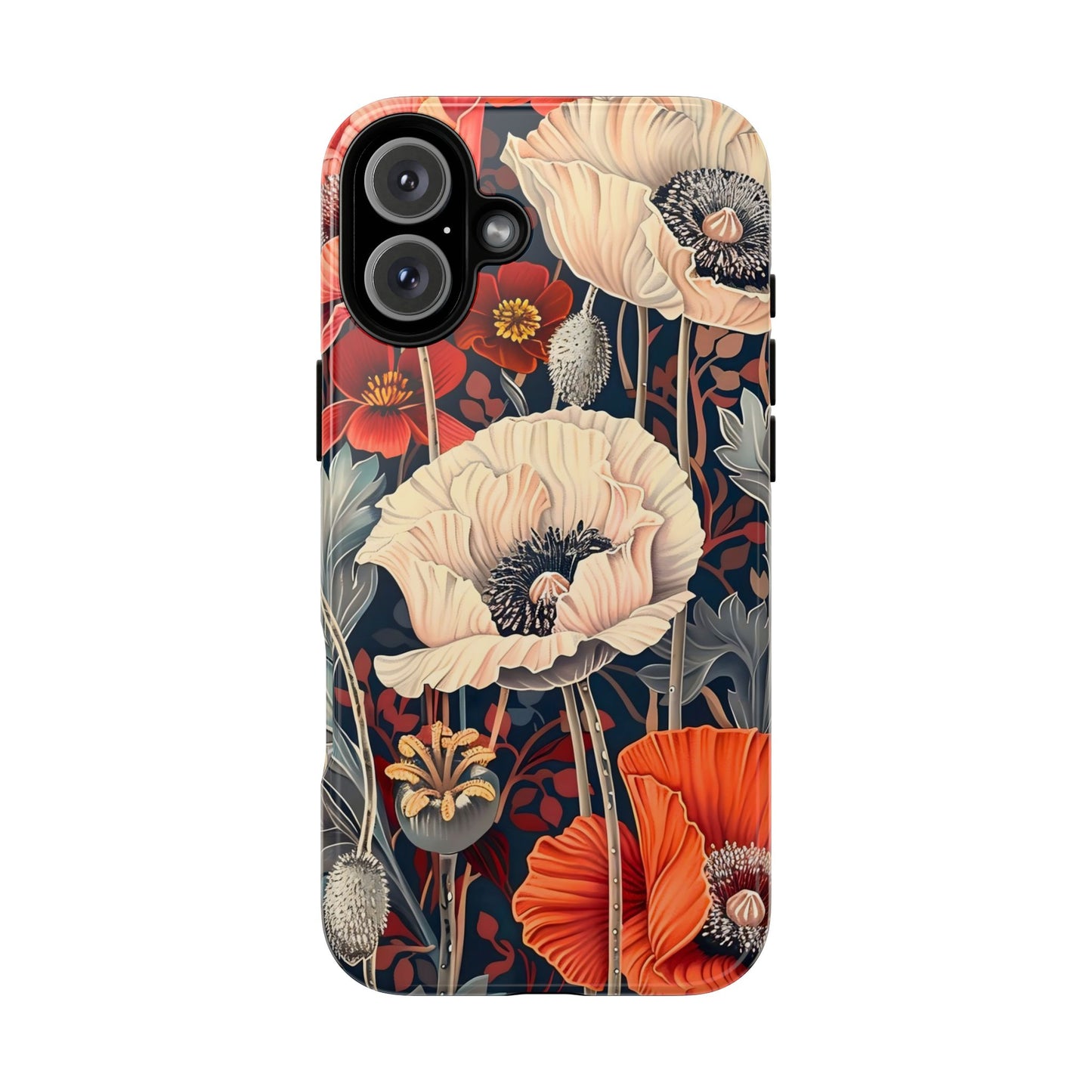 Floral iPhone Case, Tough Phone Cover, Artistic Protection, Flower Design, Unique Gift for Her, Phone Accessory, Trendy Tech