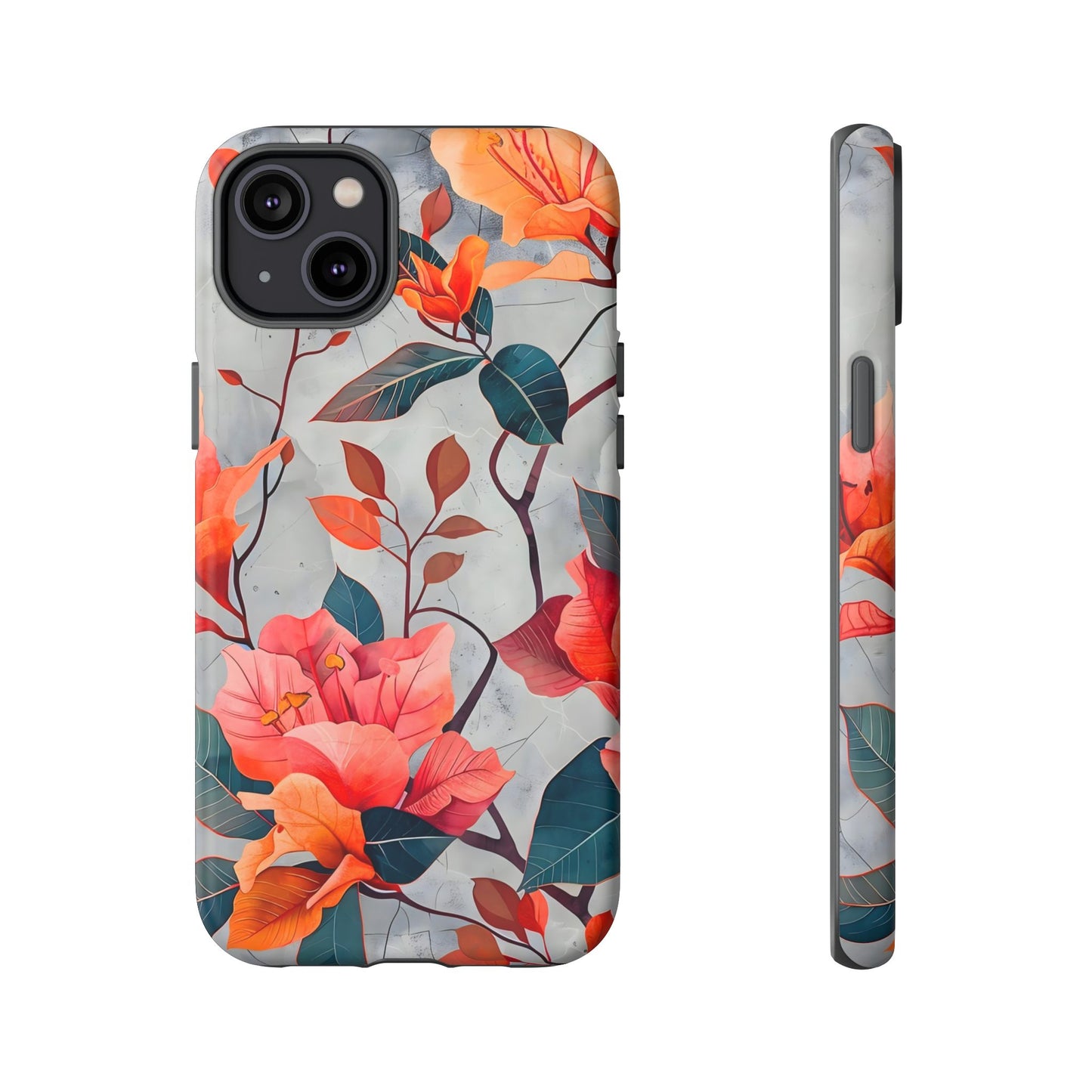 Floral Phone Case, Tough Cases, Flower Power, Gift for Her, Decorative Phone Cover, Trendy Accessories, Everyday Style