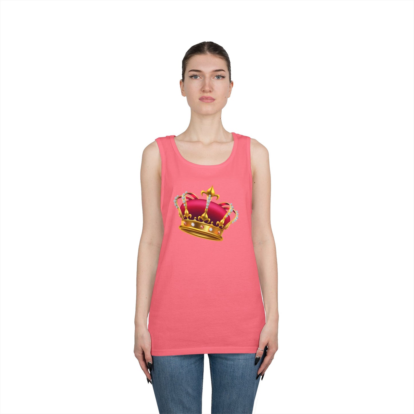 Unisex Heavy Cotton Tank Top - British Royal Crown Design - Iconic Symbol of Monarchy