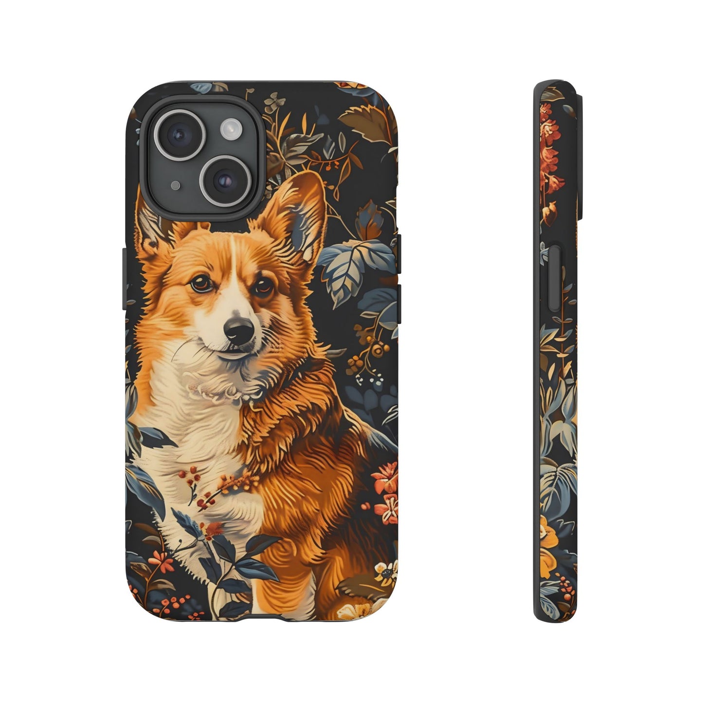 Corgi Floral Phone Case - Tough Cases for Dog Lovers, Cute Pet Accessories, Gift for Dog Owners, Floral Design, Personalized Tech Cover