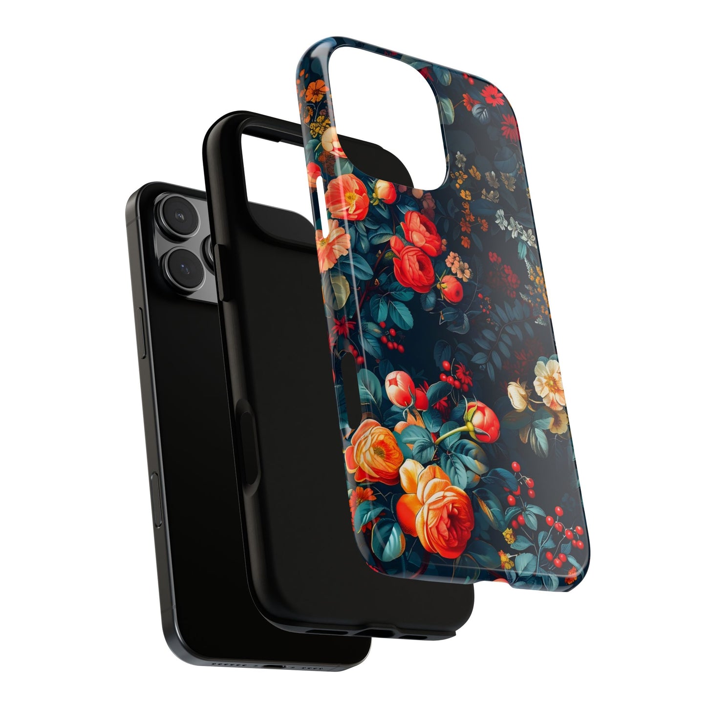 Floral Phone Case - Tough Cases, iPhone Protection, Elegant Floral Design, Gift for Her, Stylish Tech Accessory