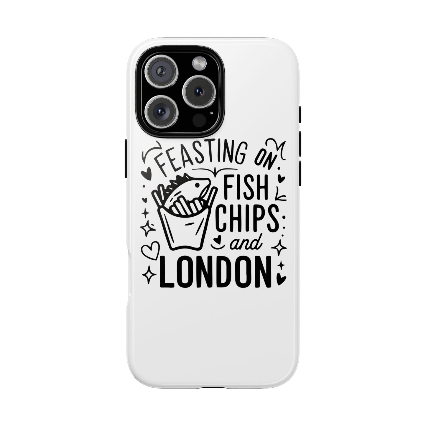 London Fish & Chips Phone Case | Fun Gift for Foodies, Travel Lovers, London Souvenir, Unique Accessories, Personalization Option